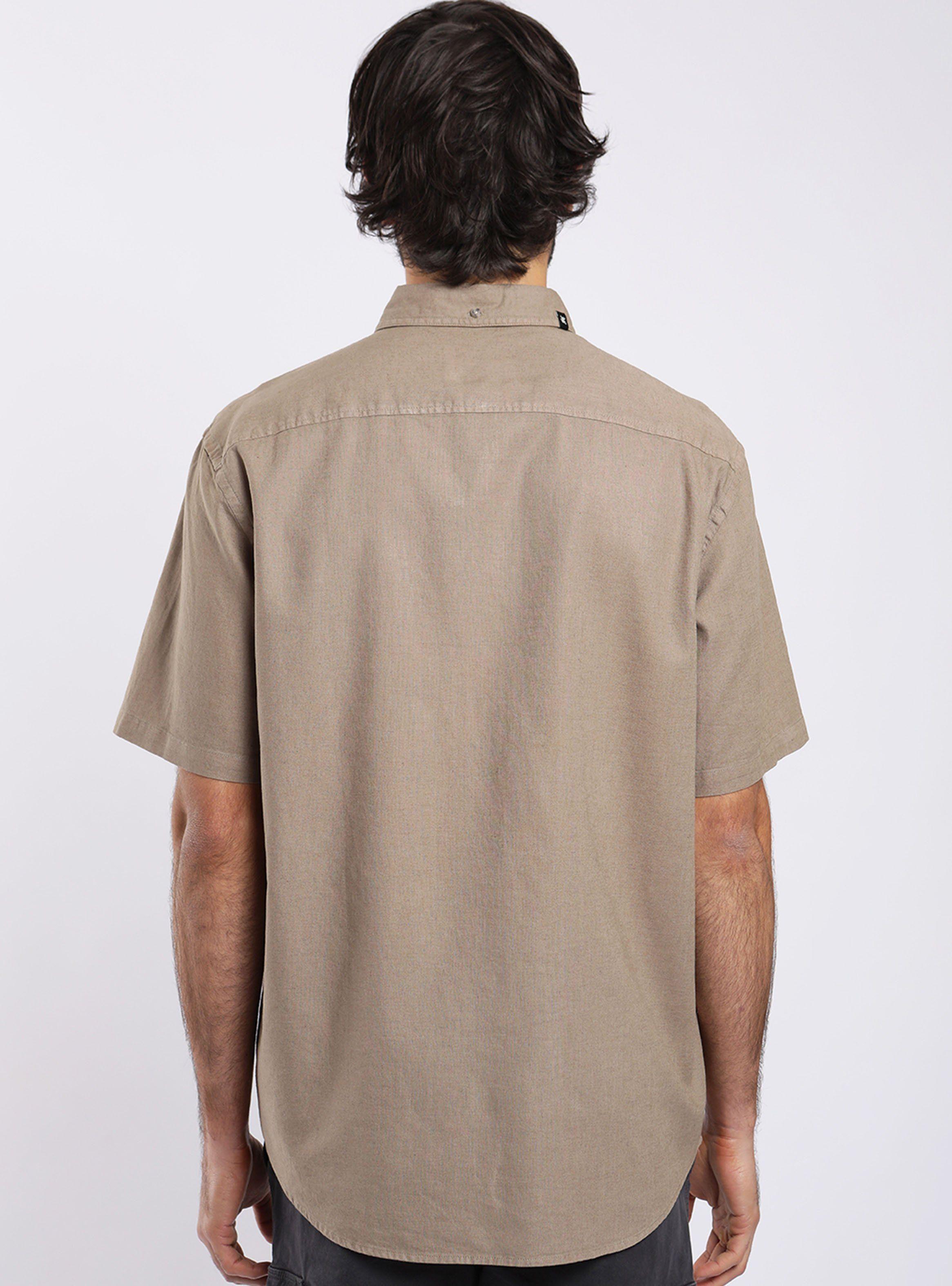 Camisa Manga Corta Basic Olivo Algodón Orgánico-1