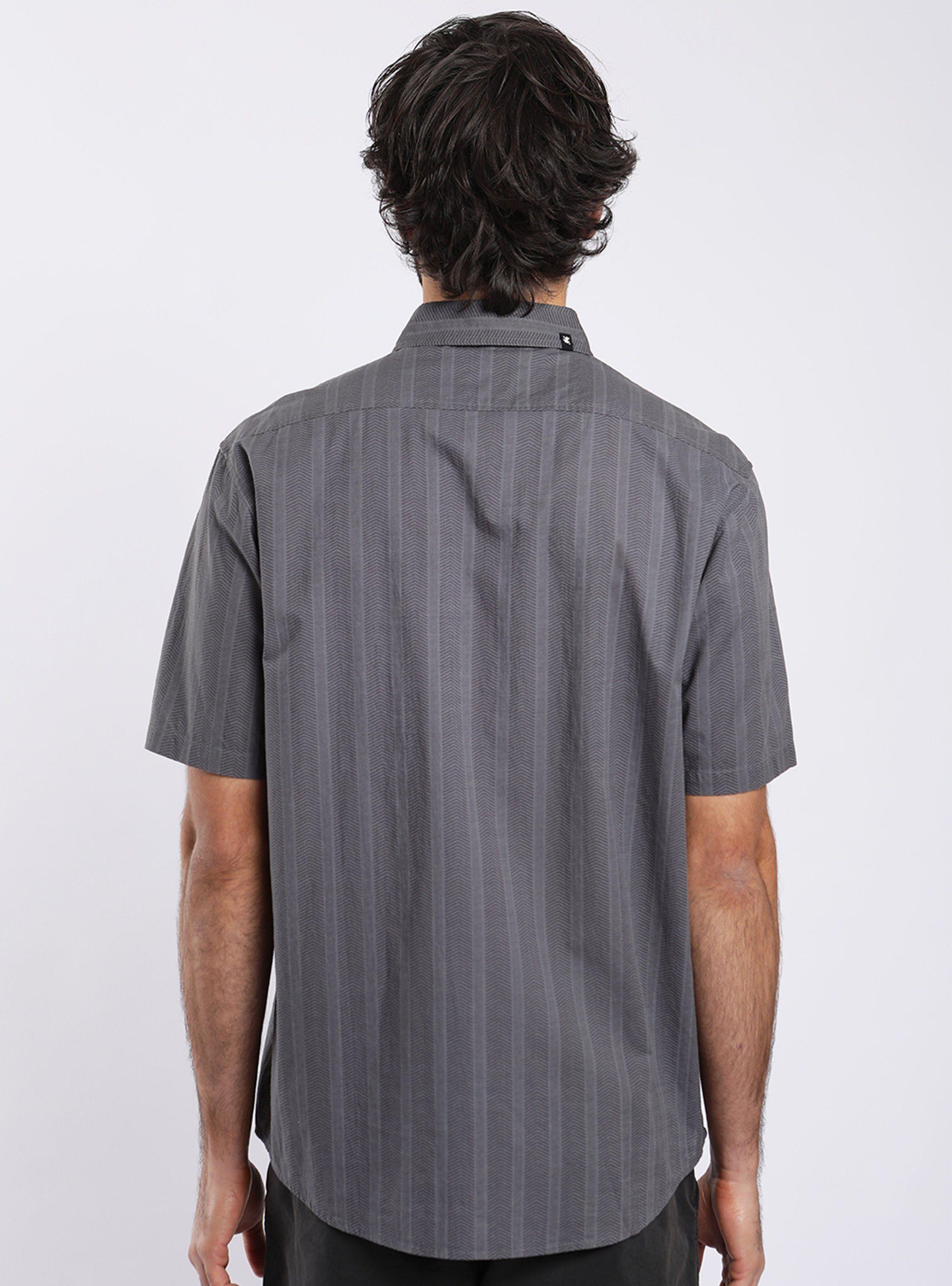 Camisa MC Texture Military Gris Poliéster Reciclado-1