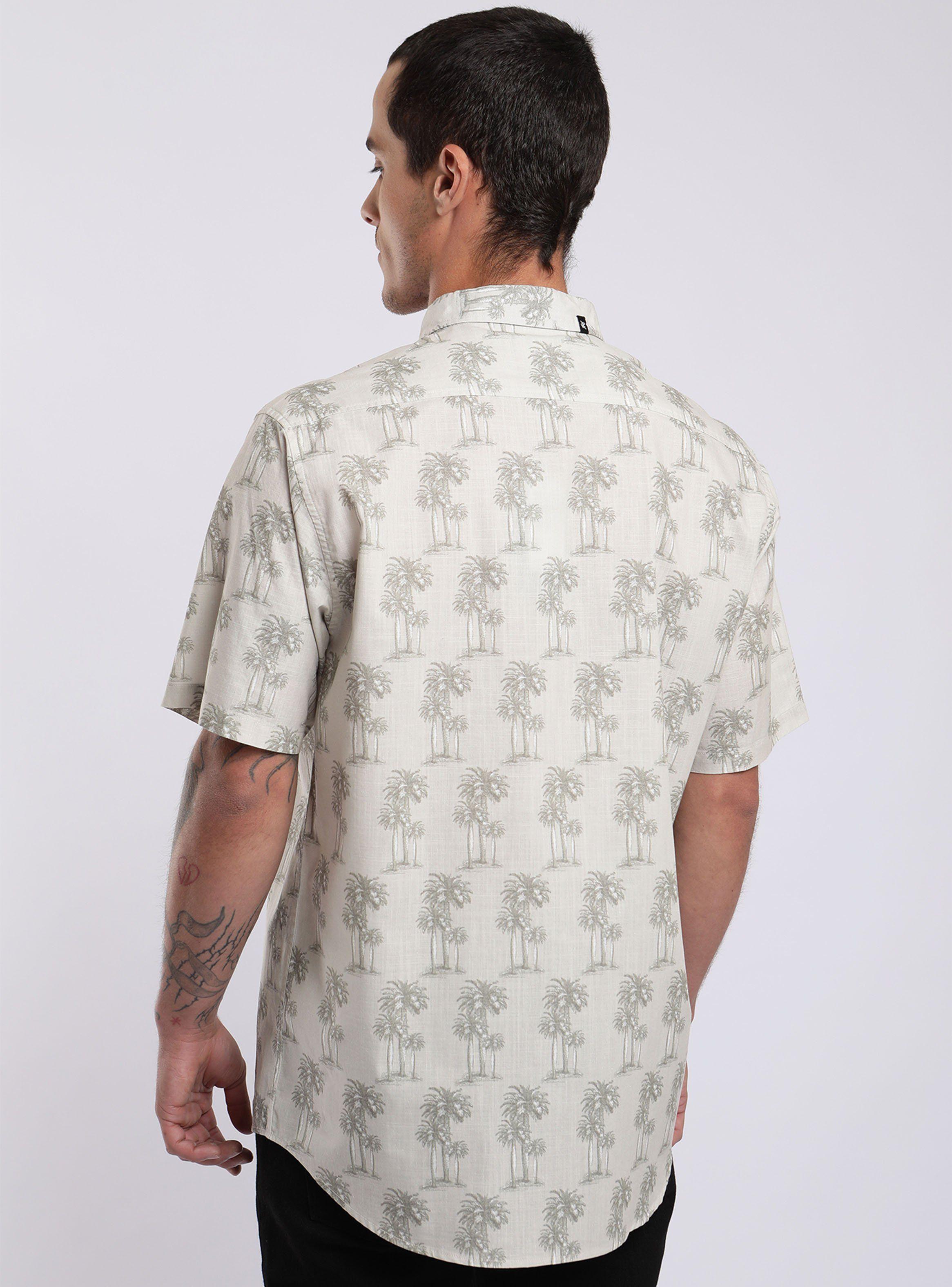 Camisa Manga Corta Palms Sepia Algodón Orgánico-1