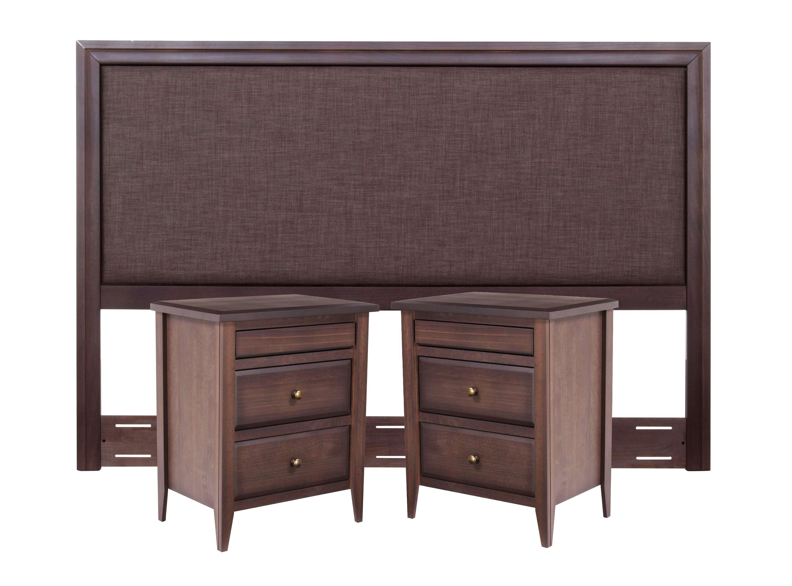 Set Muebles Dormitorio Nolita: Respaldo 2 Plazas + Veladores-1