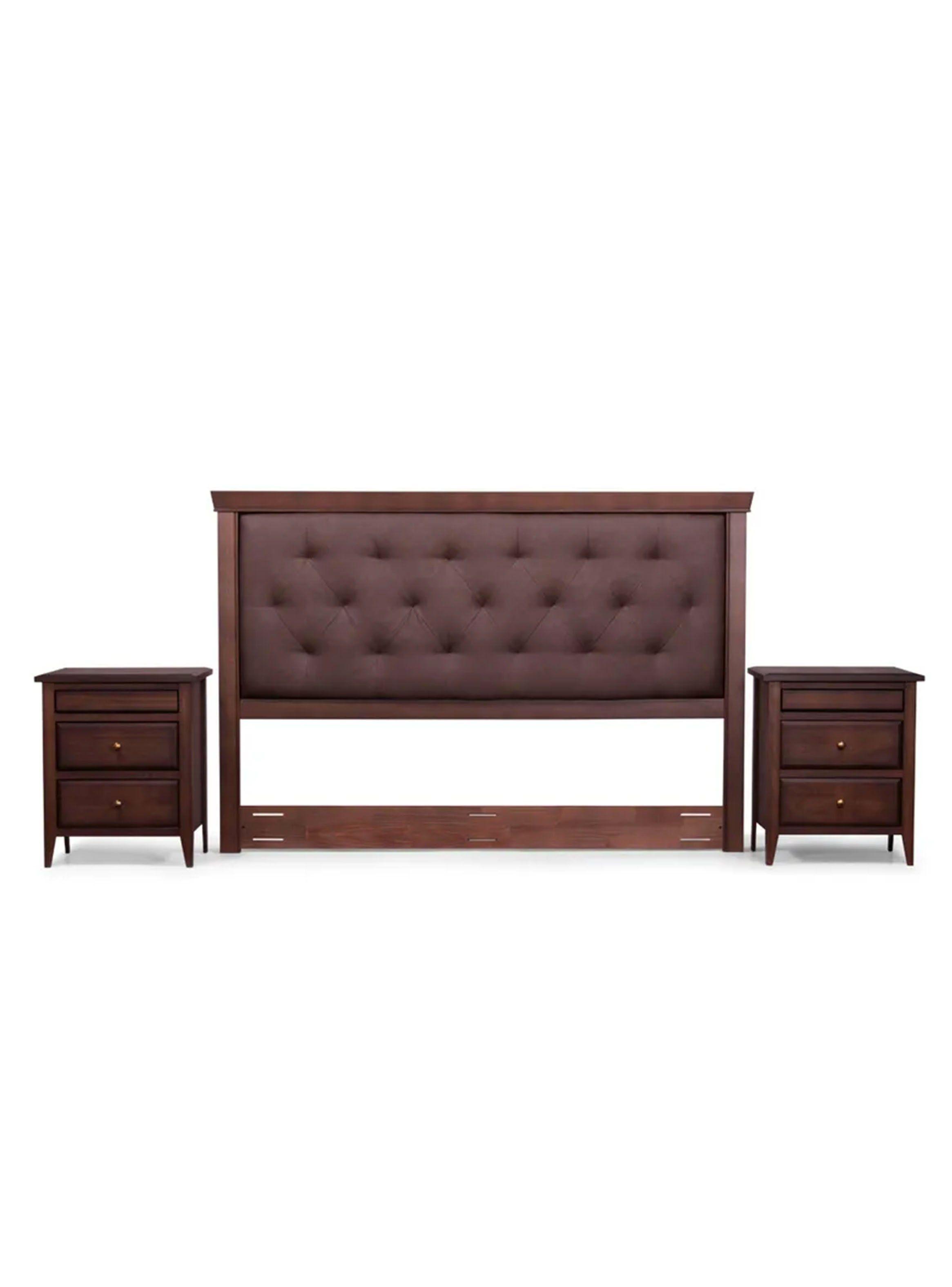Set Muebles Dormitorio Brera: Respaldo 2 Plazas + Veladores-0