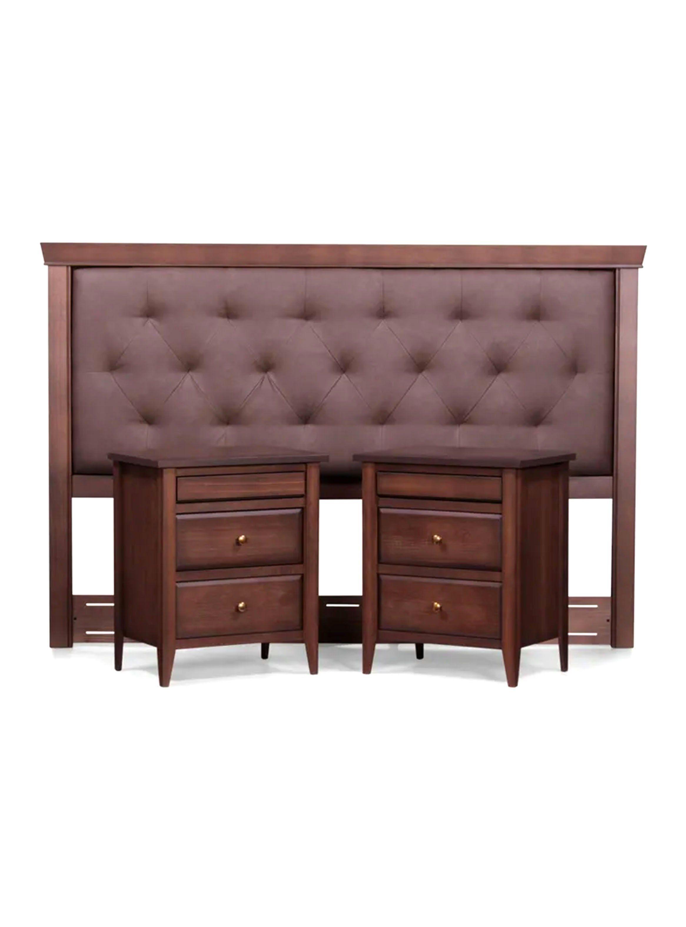 Set Muebles Dormitorio Brera: Respaldo 2 Plazas + Veladores-1