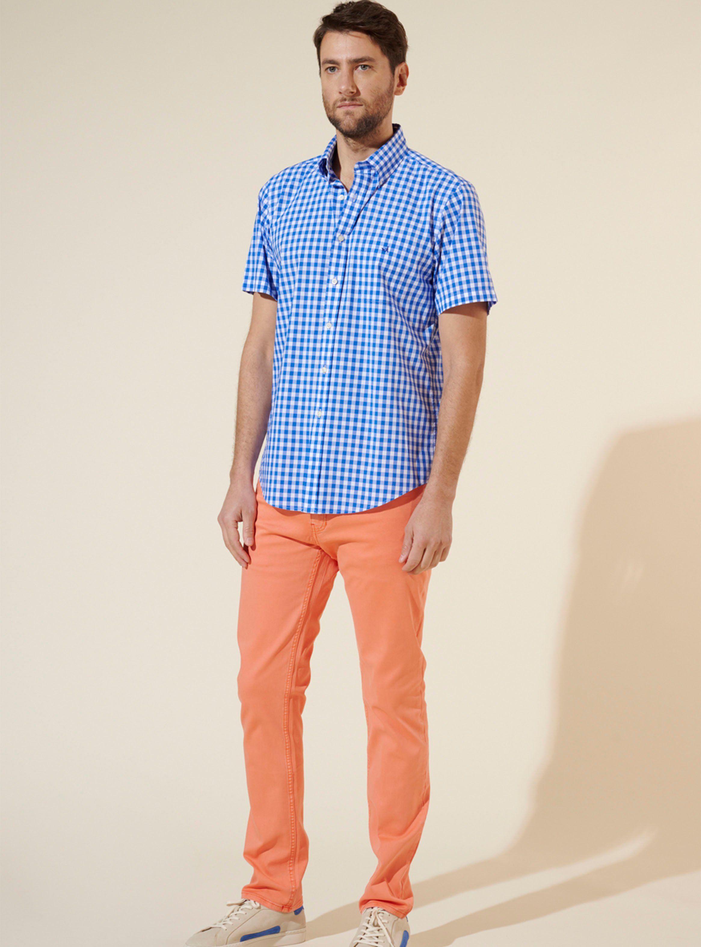 Camisa Casual Manga Corta Print Cudros-3
