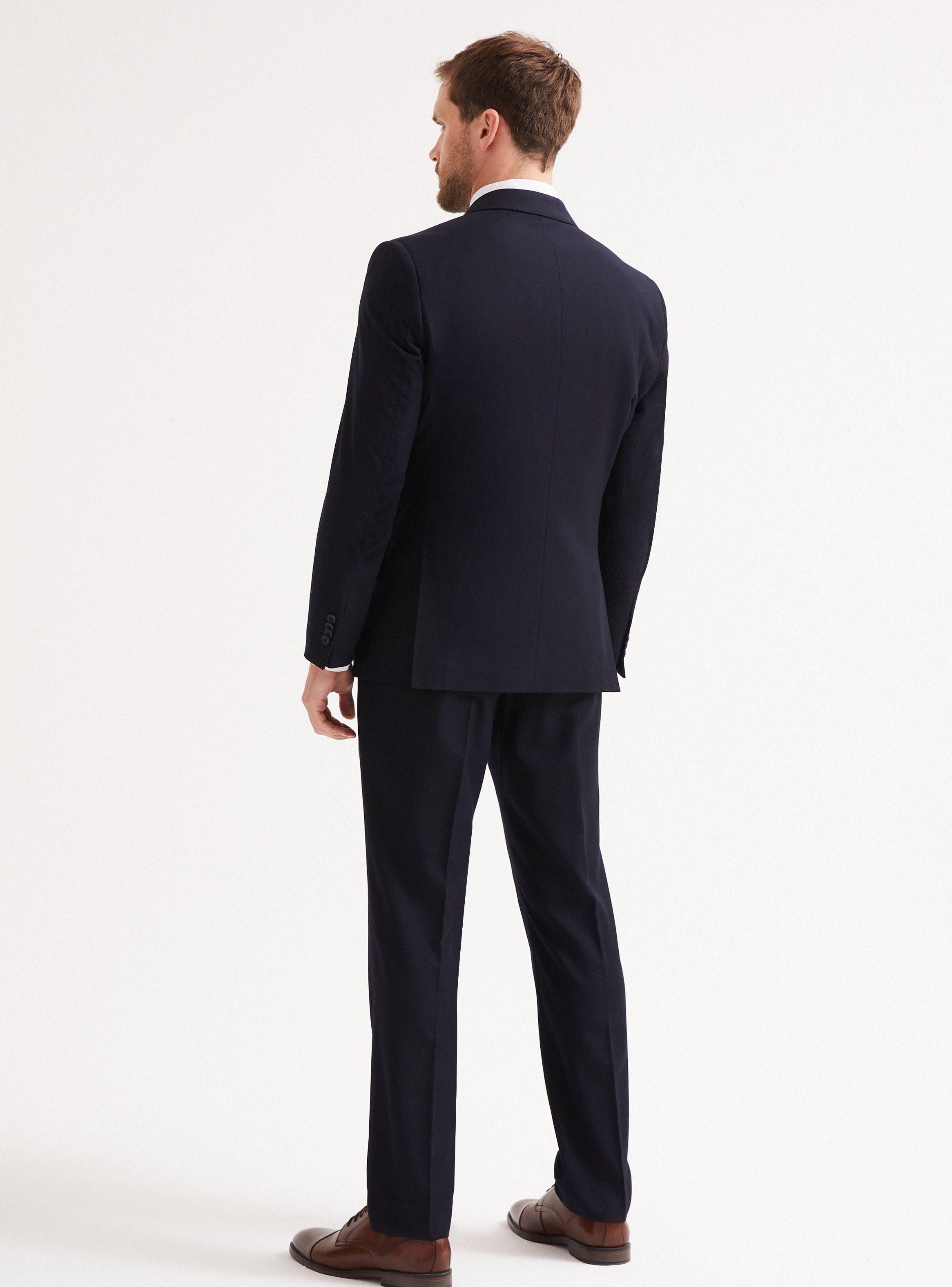 Traje Recto Lana Poliéster Liso-5