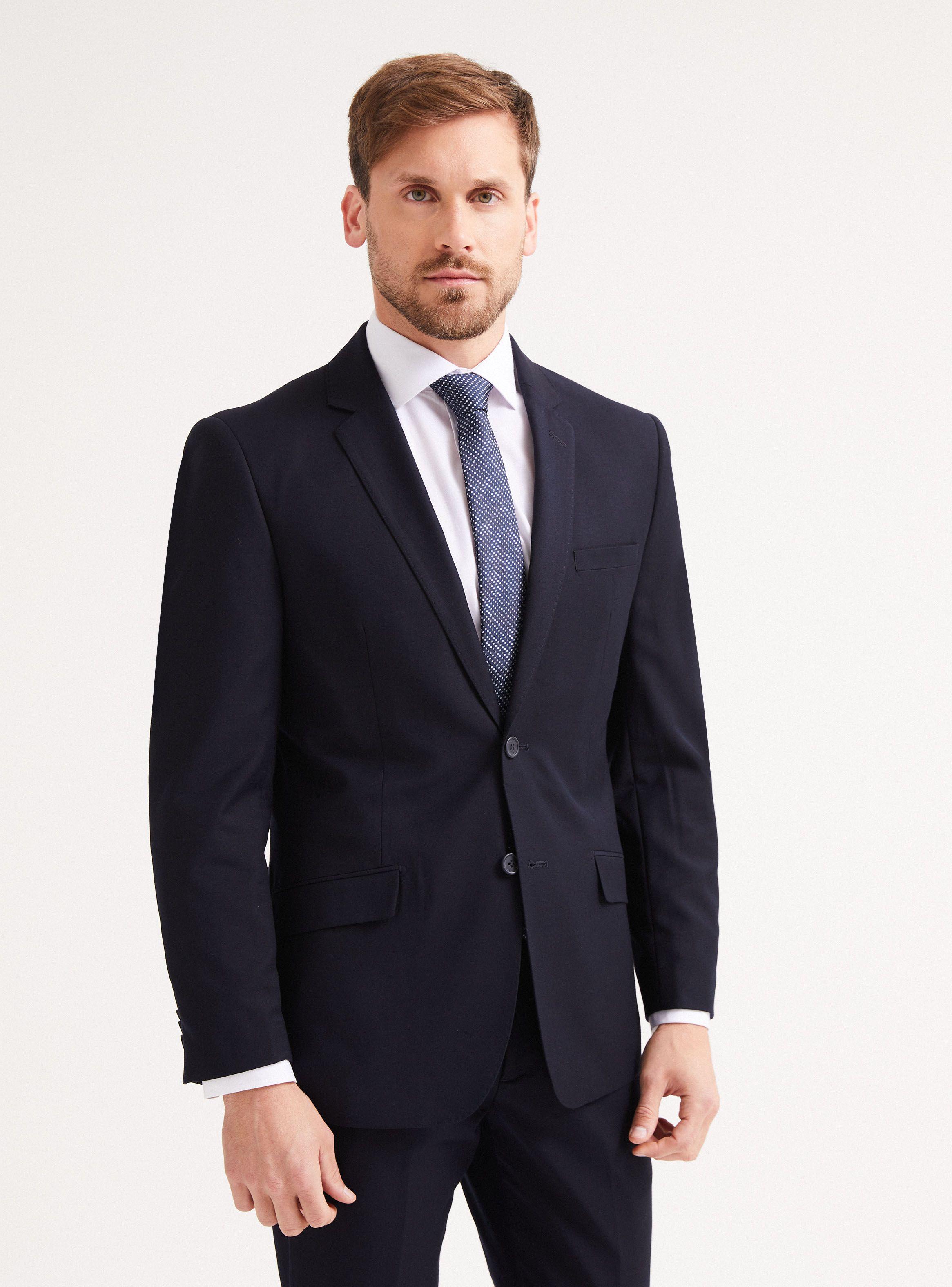Traje Recto Lana Poliéster Liso-0