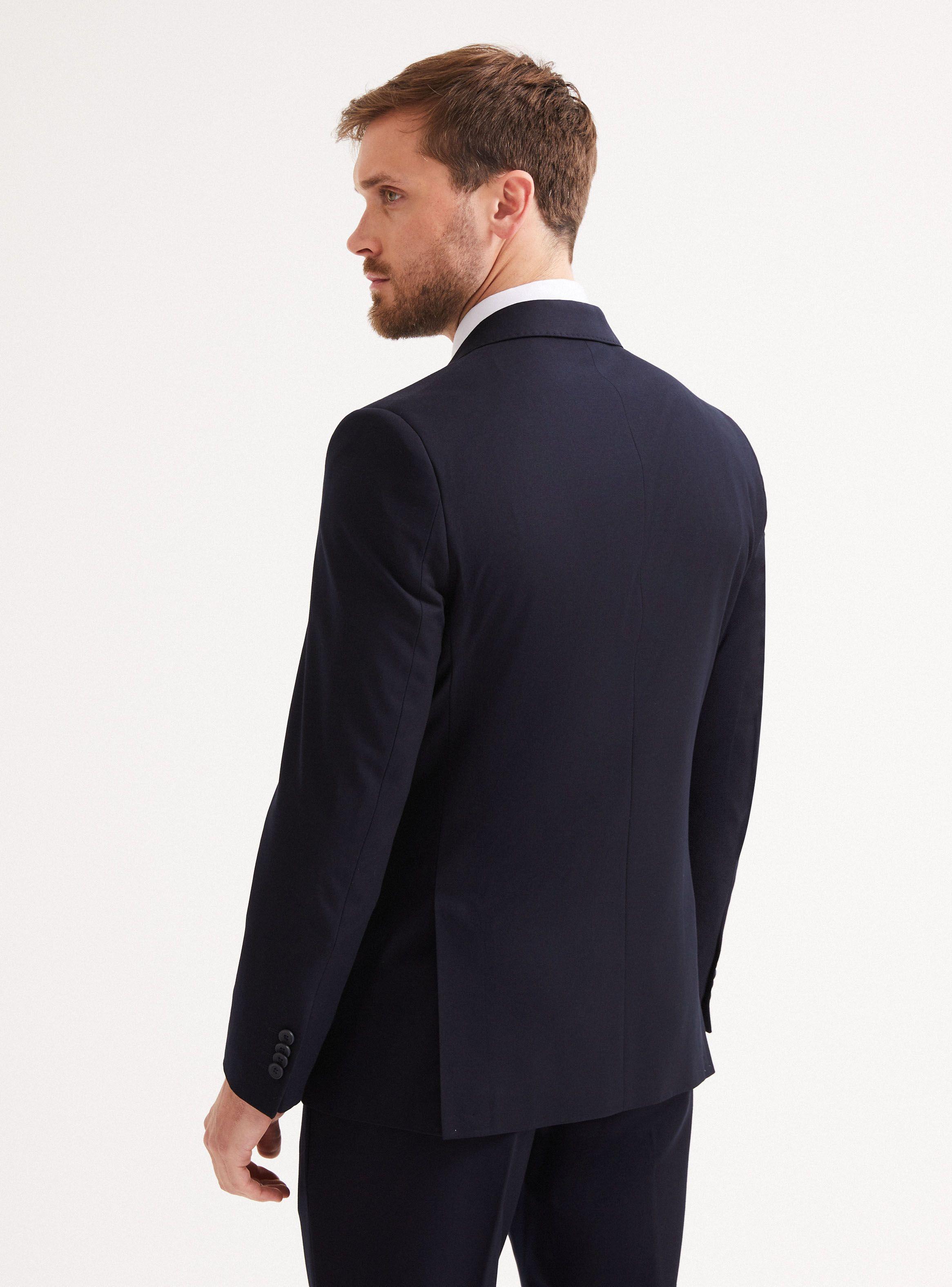 Traje Recto Lana Poliéster Liso-1
