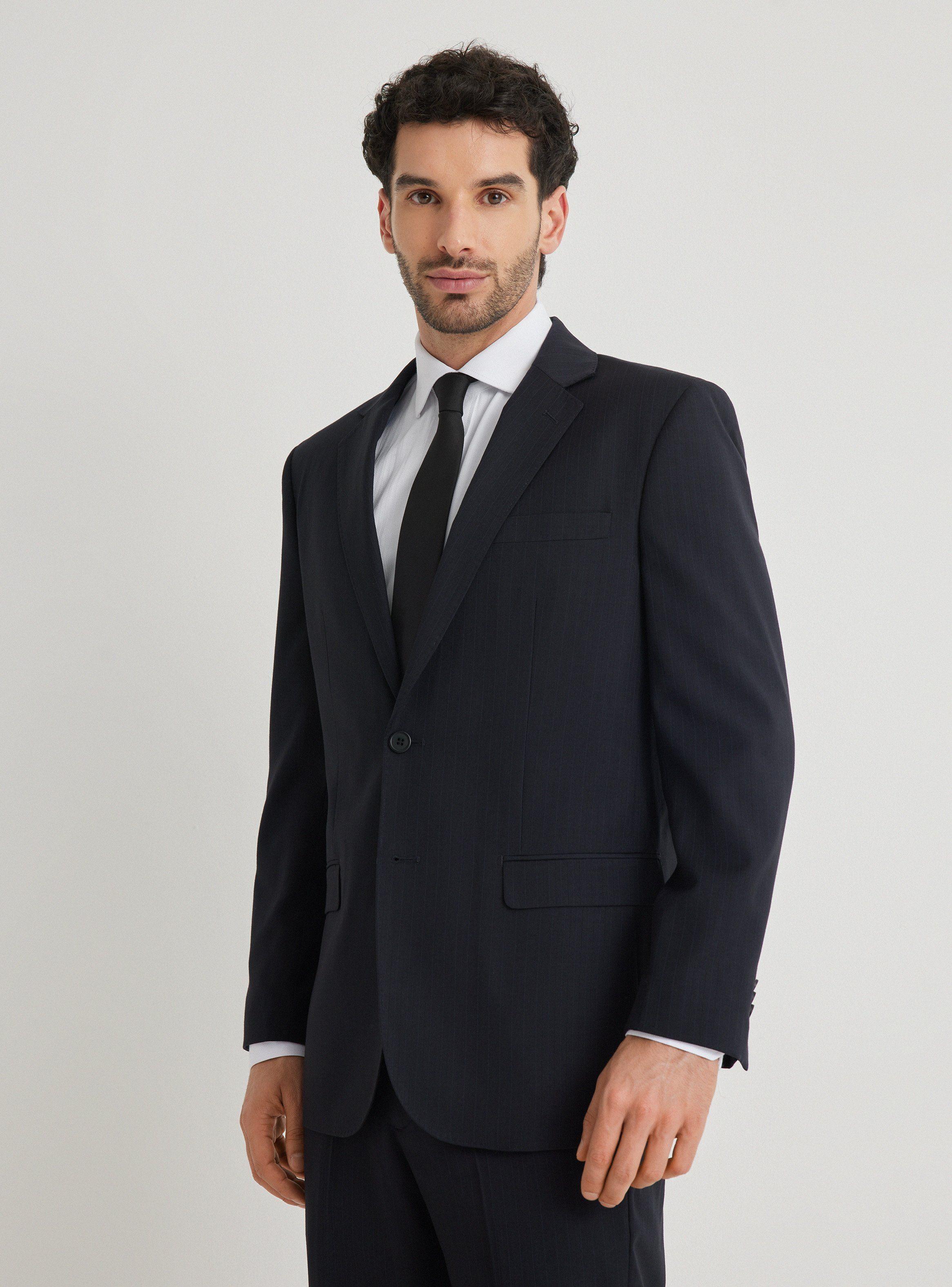 Traje Recto Lana Poliéster Fantasía Regular-0