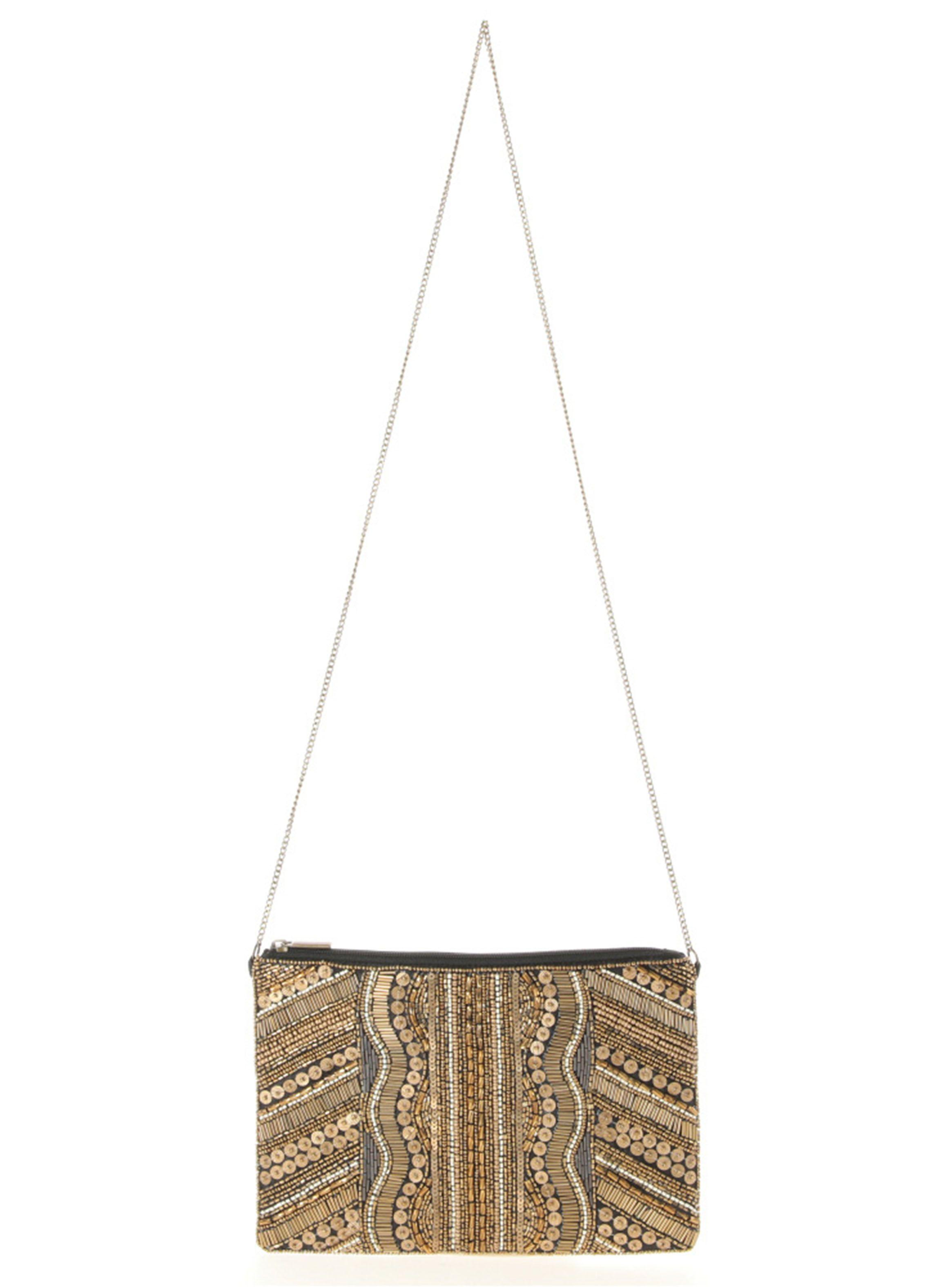 Cartera Humana Clutch Ondas Dorado-2
