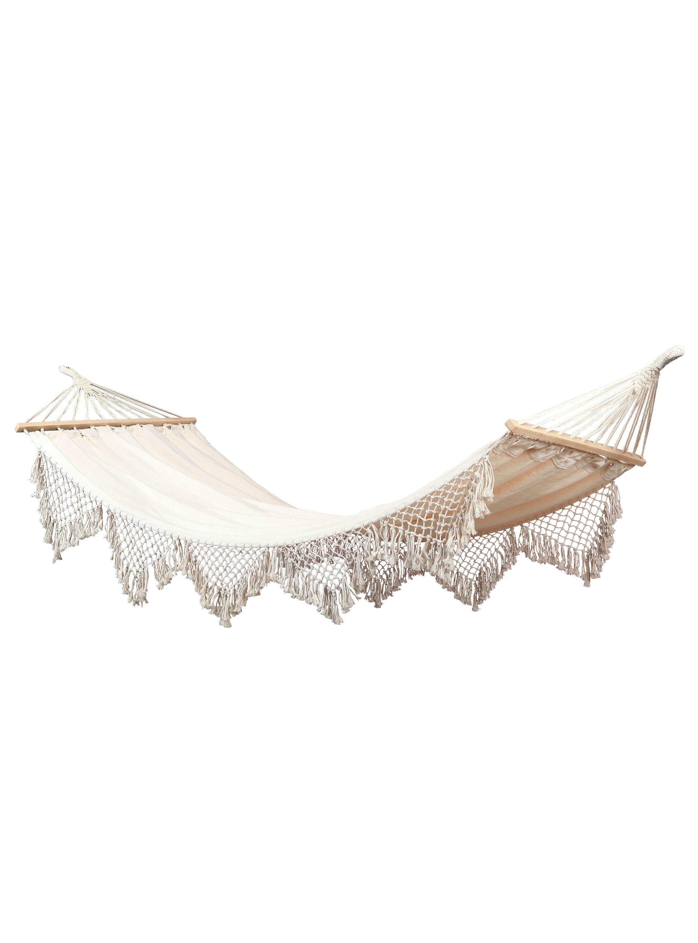 Hamaca Algodón Beige Flecos Outzen-0