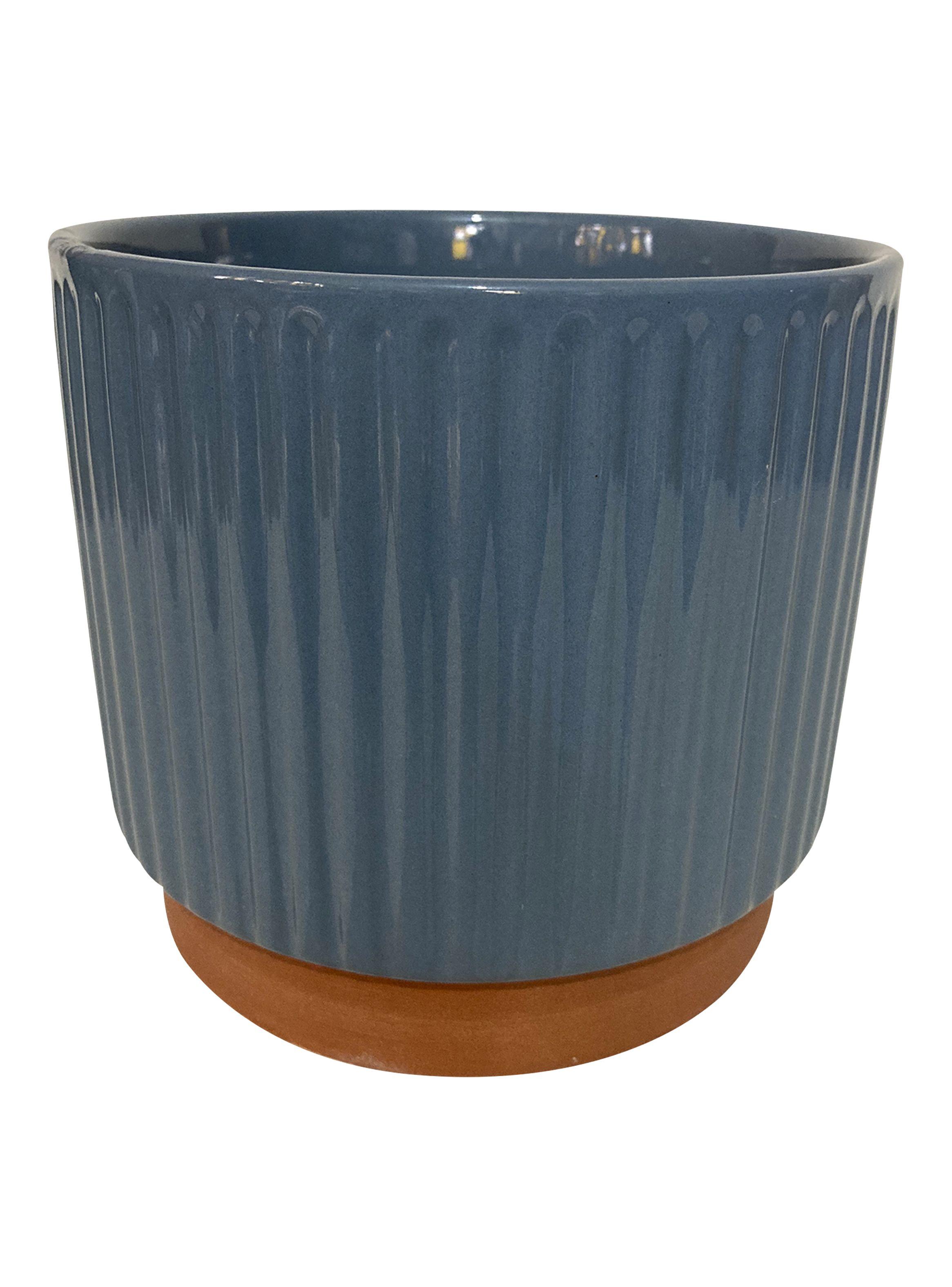 Macetero Enlozado Azul 17 x 15 cm-0