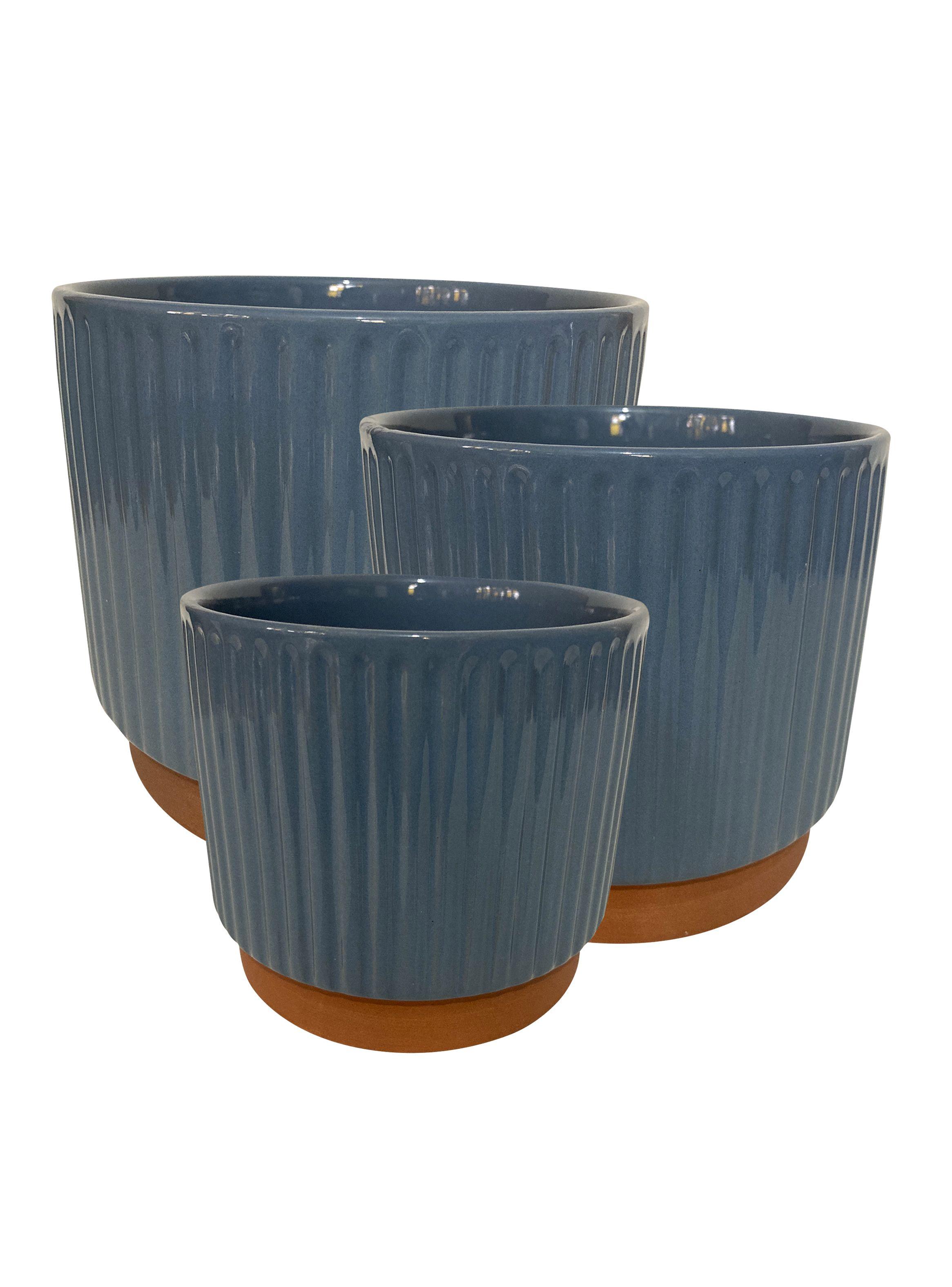 Macetero Enlozado Azul 17 x 15 cm-1