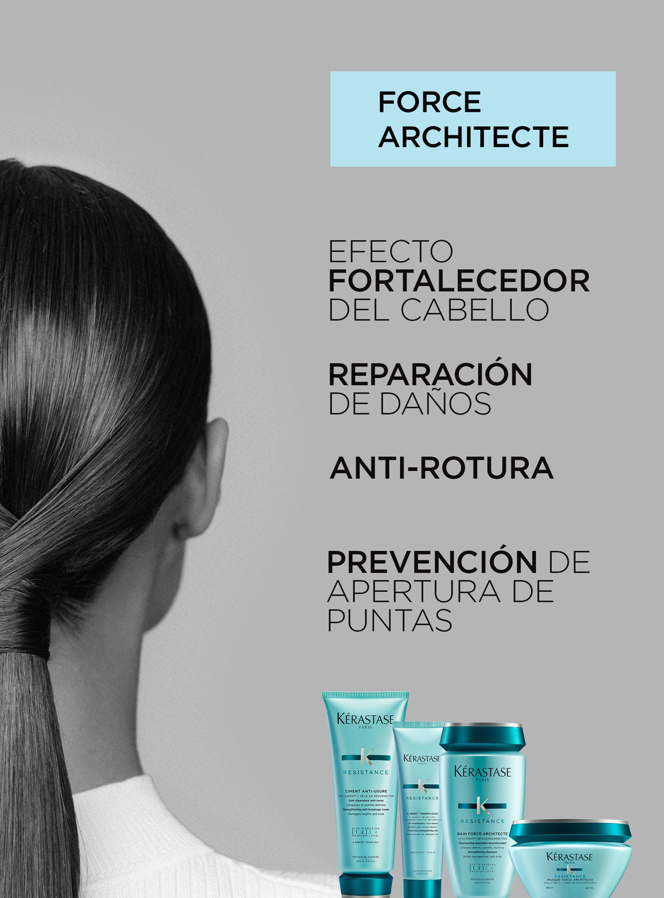 Set reparación cabello debilitado Resistance Force Architecte Shampoo 250 ml +Máscara 75 ml-4