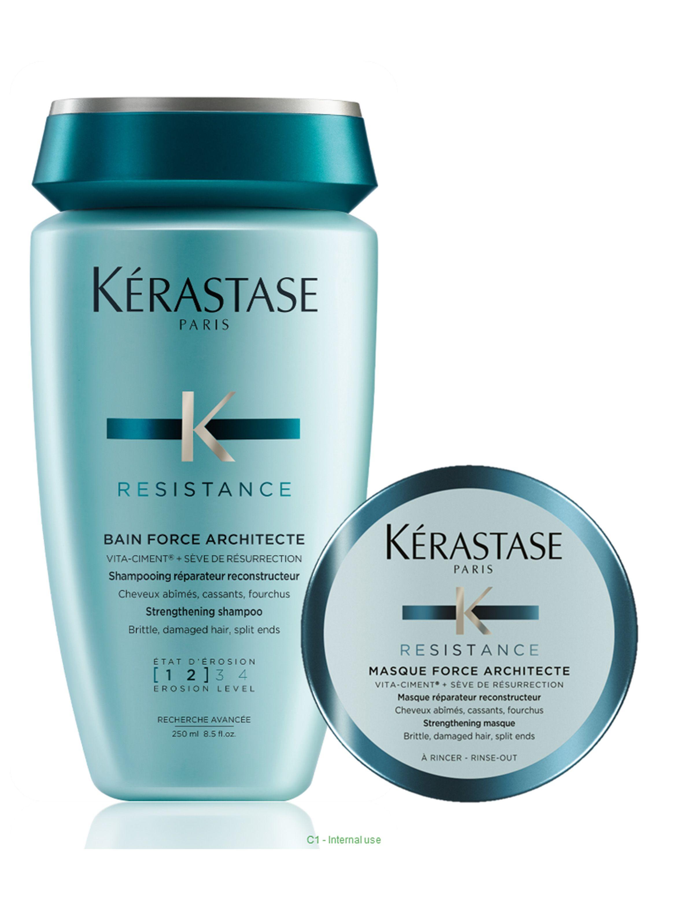 Set reparación cabello debilitado Resistance Force Architecte Shampoo 250 ml +Máscara 75 ml-0