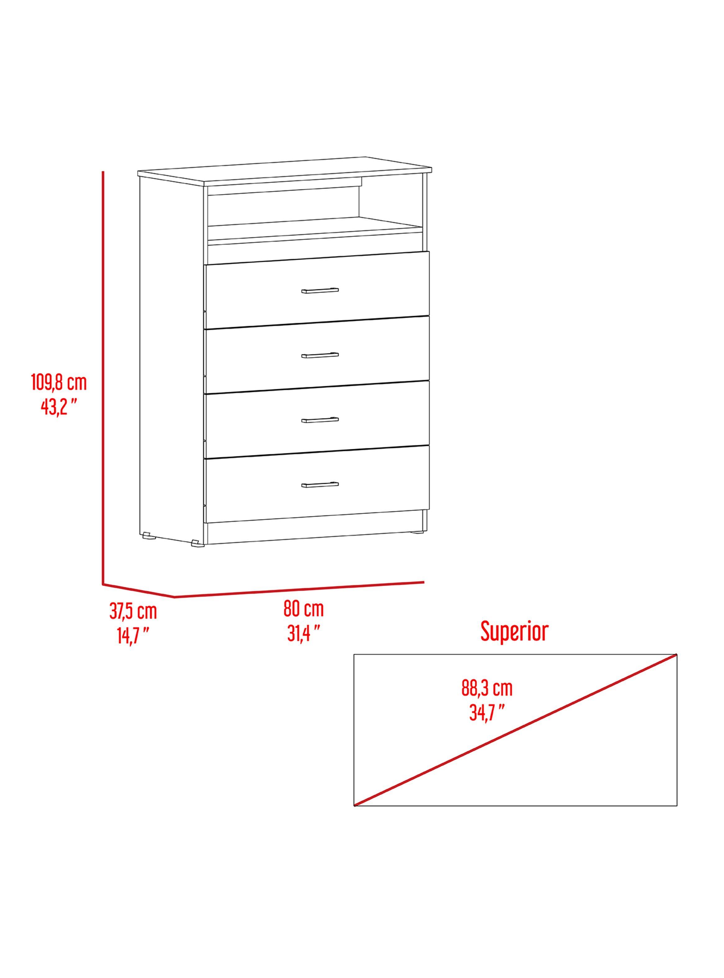 Cómoda Z-80 TV 40" 4 Cajones Duna-1