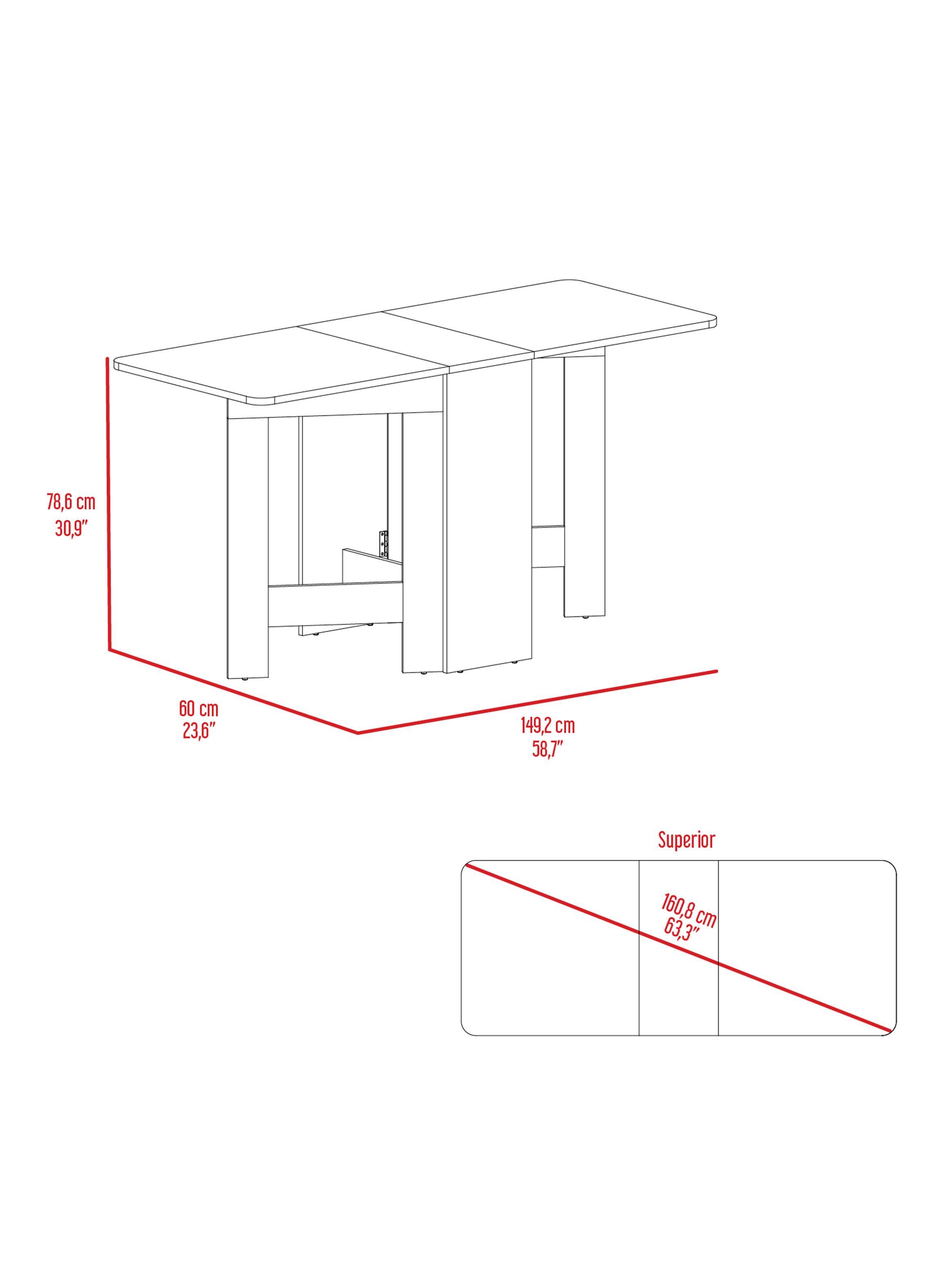 Mesa Abatible Compact 60-149.2 cm-3