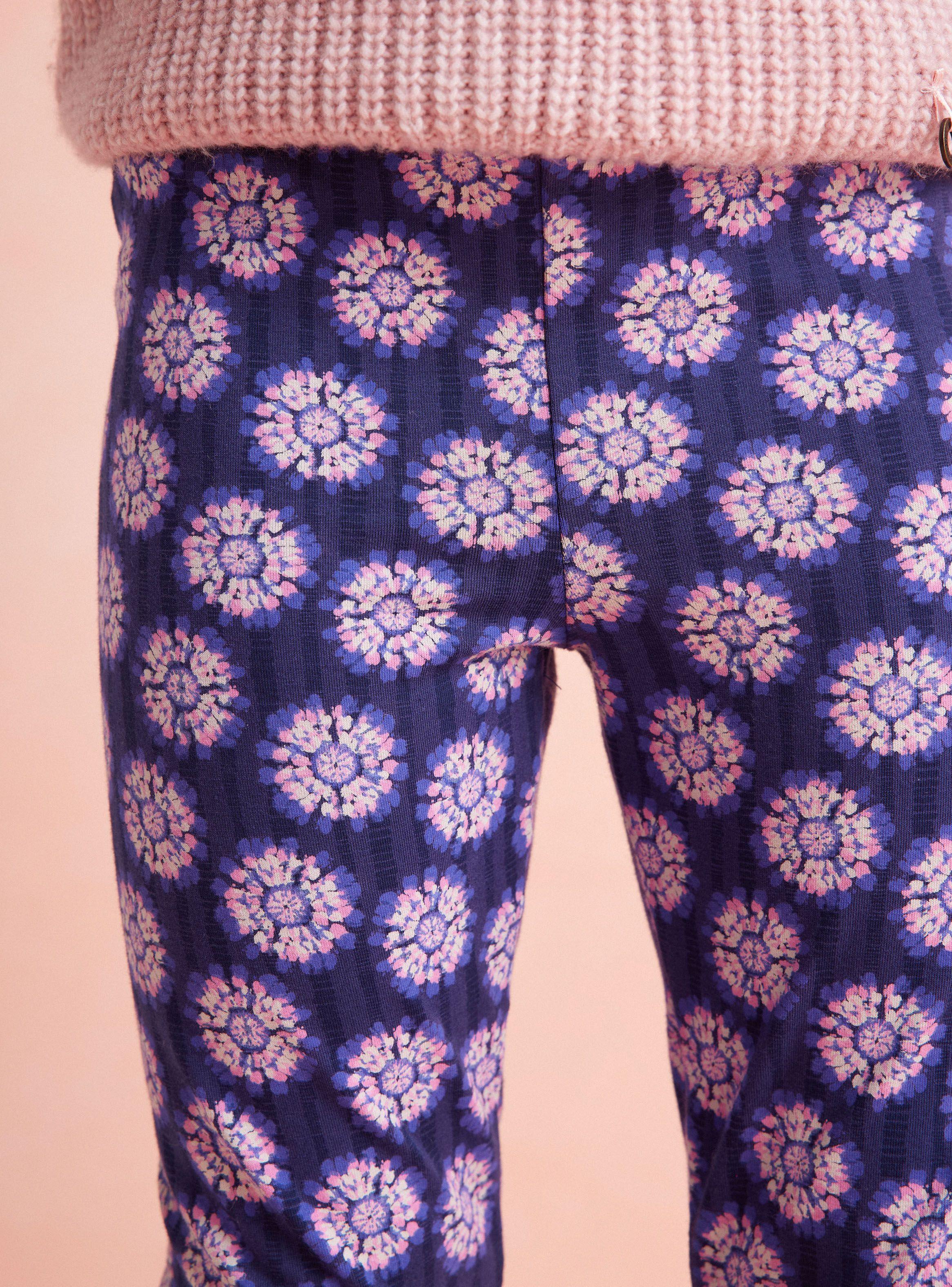 Calza Estampada Pretina Sólida y Detalles Macramé-1