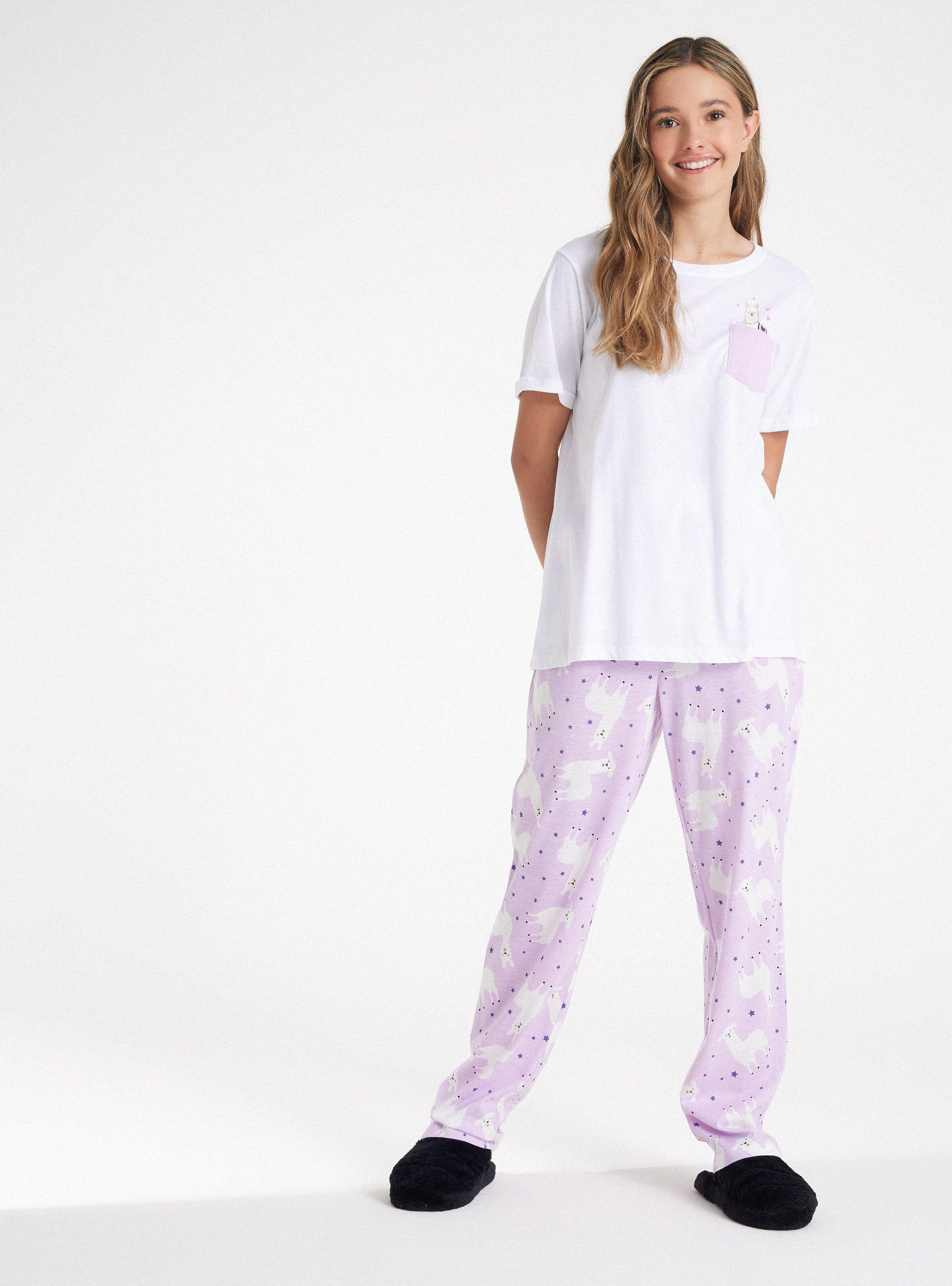 Pijama Top con Bolsillo Pantalón Full Print-4