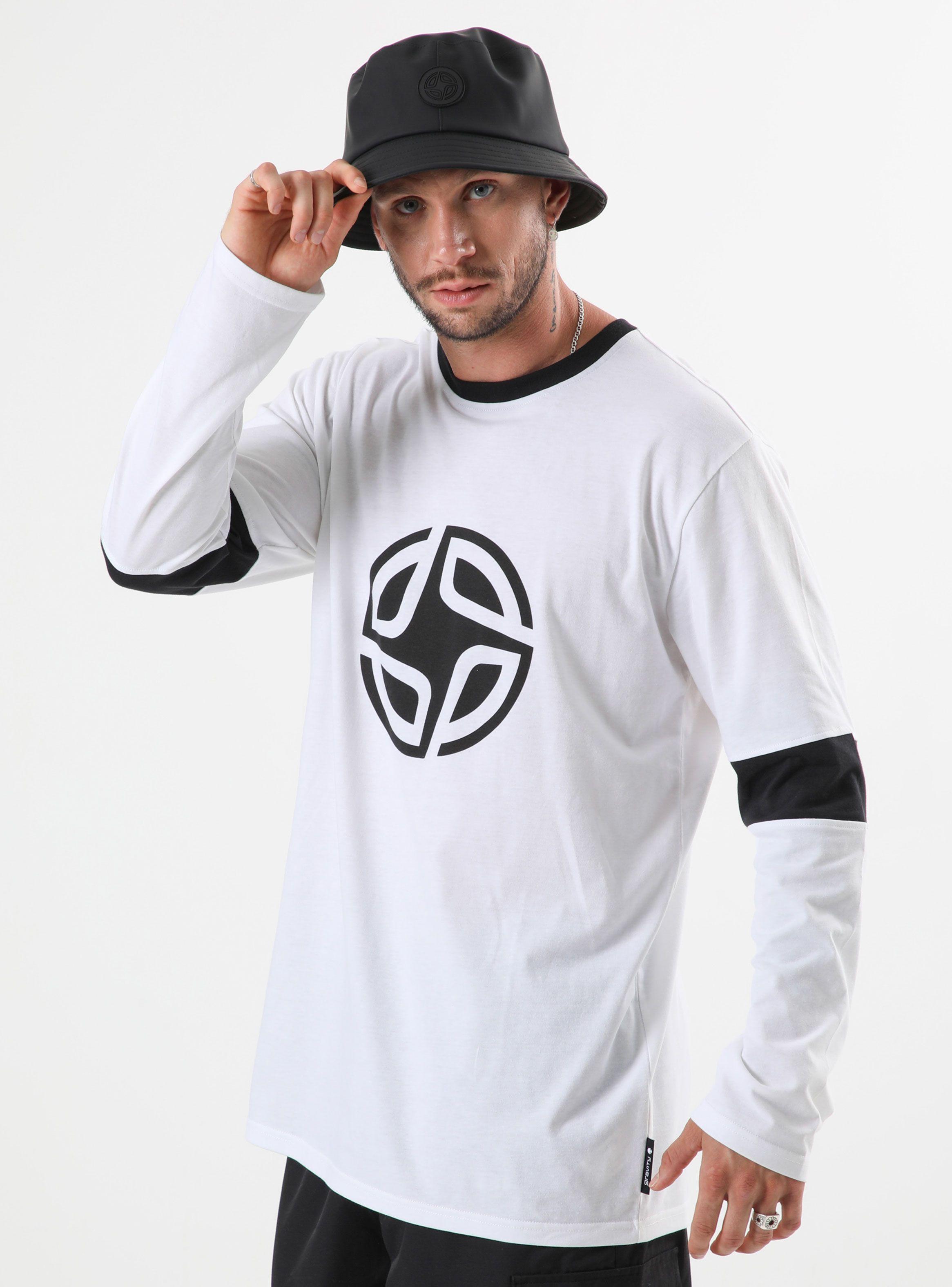 Polera Manga Larga Color Block en Manga-0