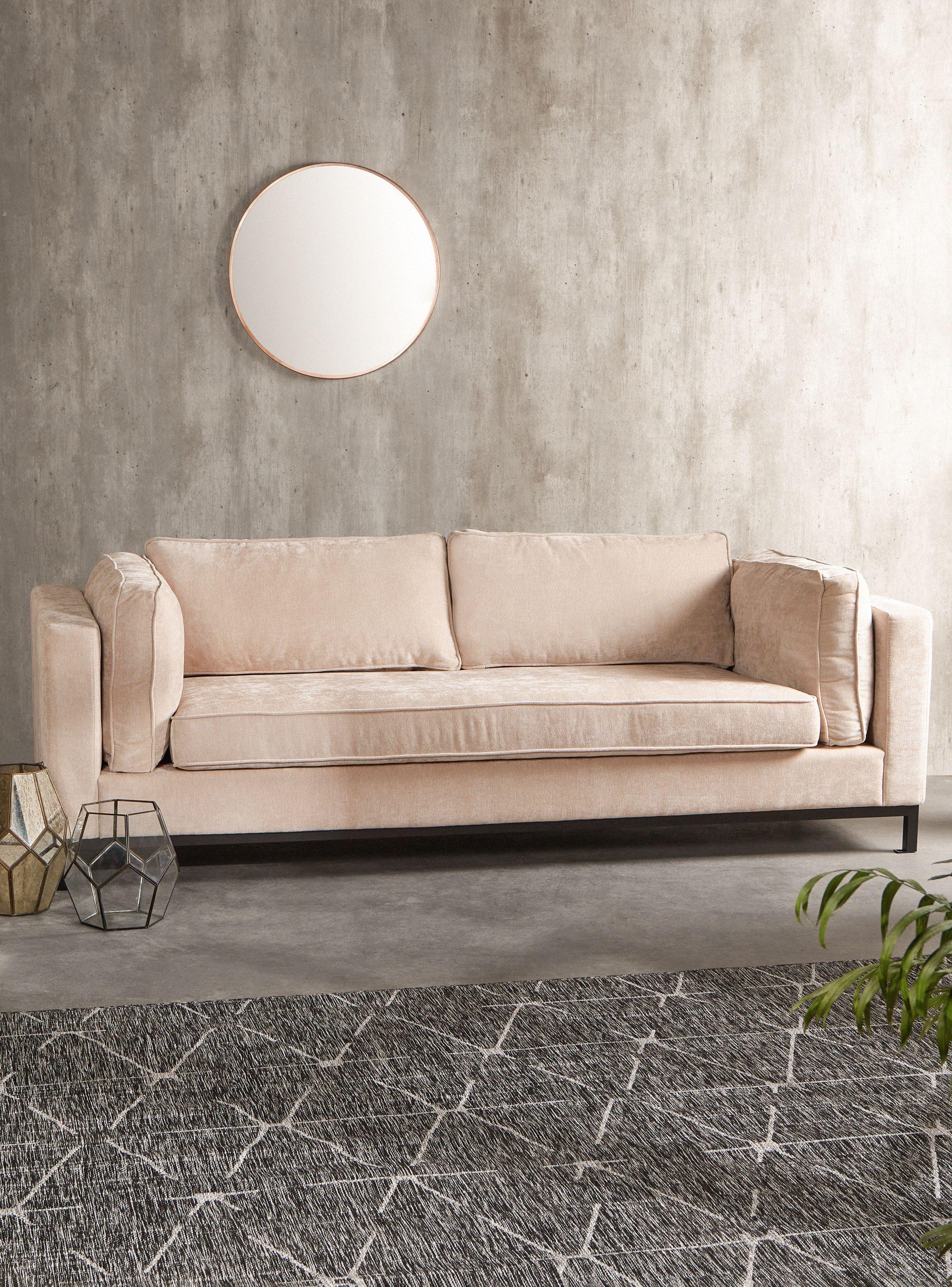 Sofá Champagne 3C Velvet Alaniz Home-0