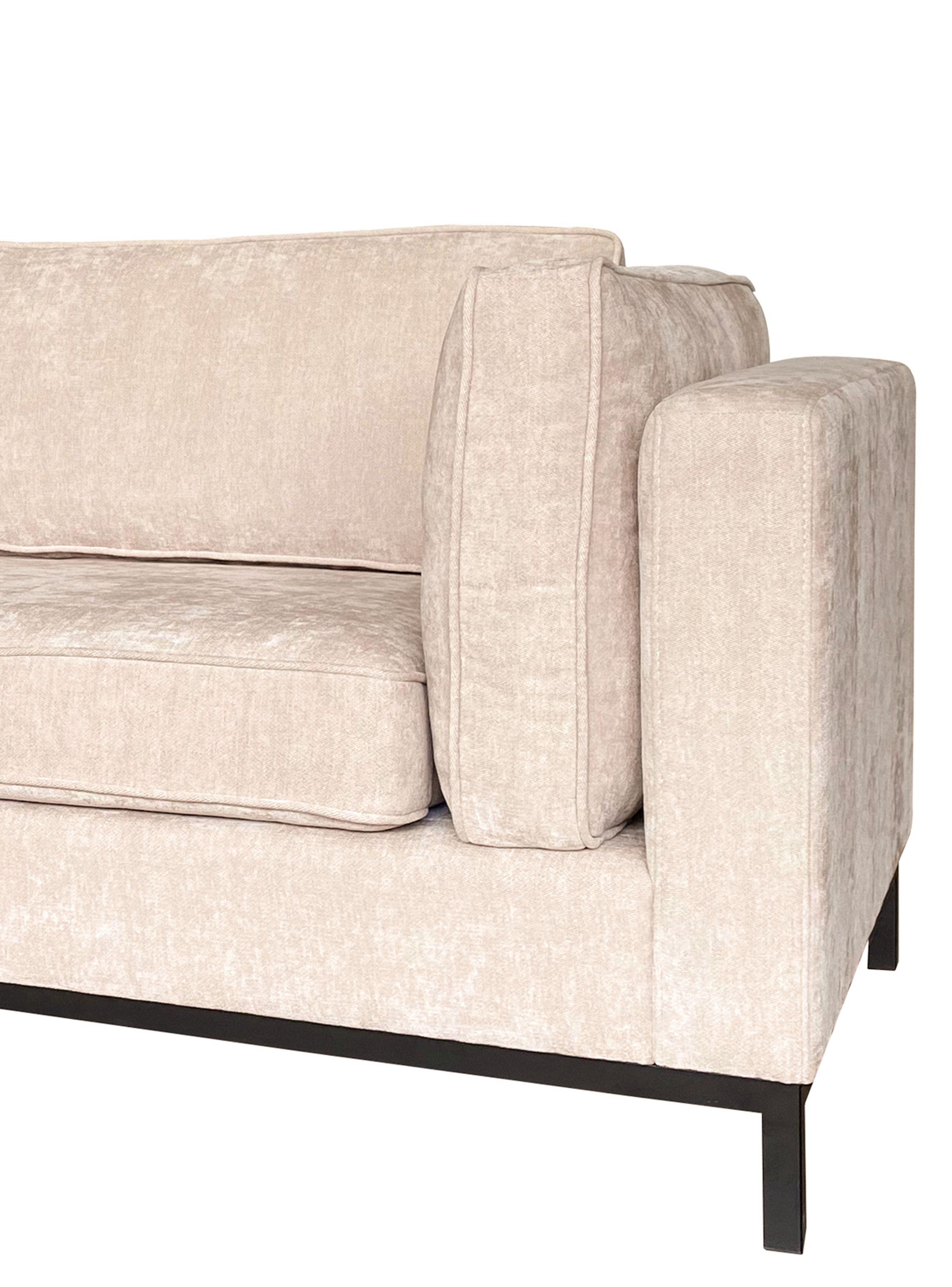 Sofá Champagne 3C Velvet Alaniz Home-4