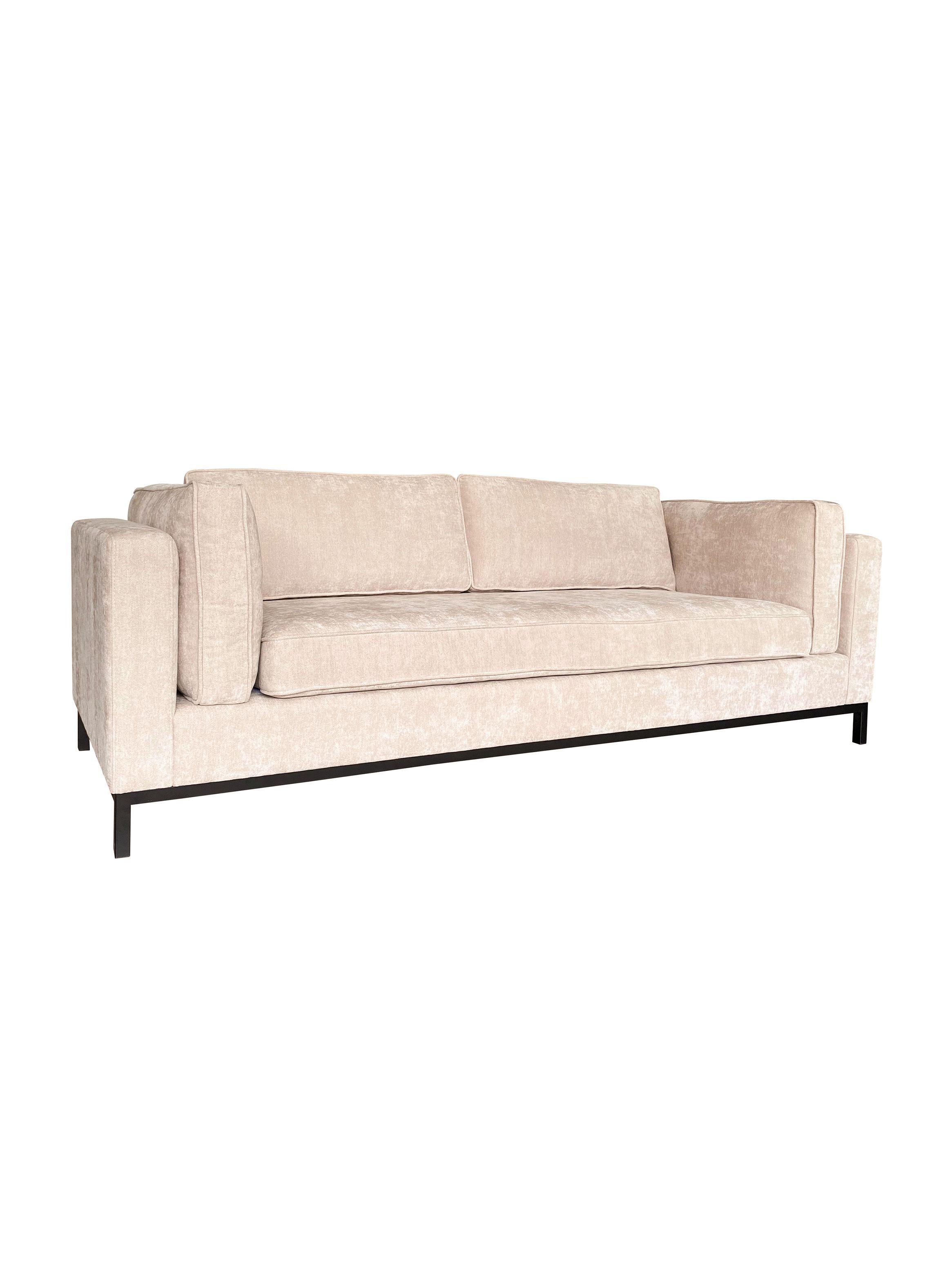 Sofá Champagne 3C Velvet Alaniz Home-3