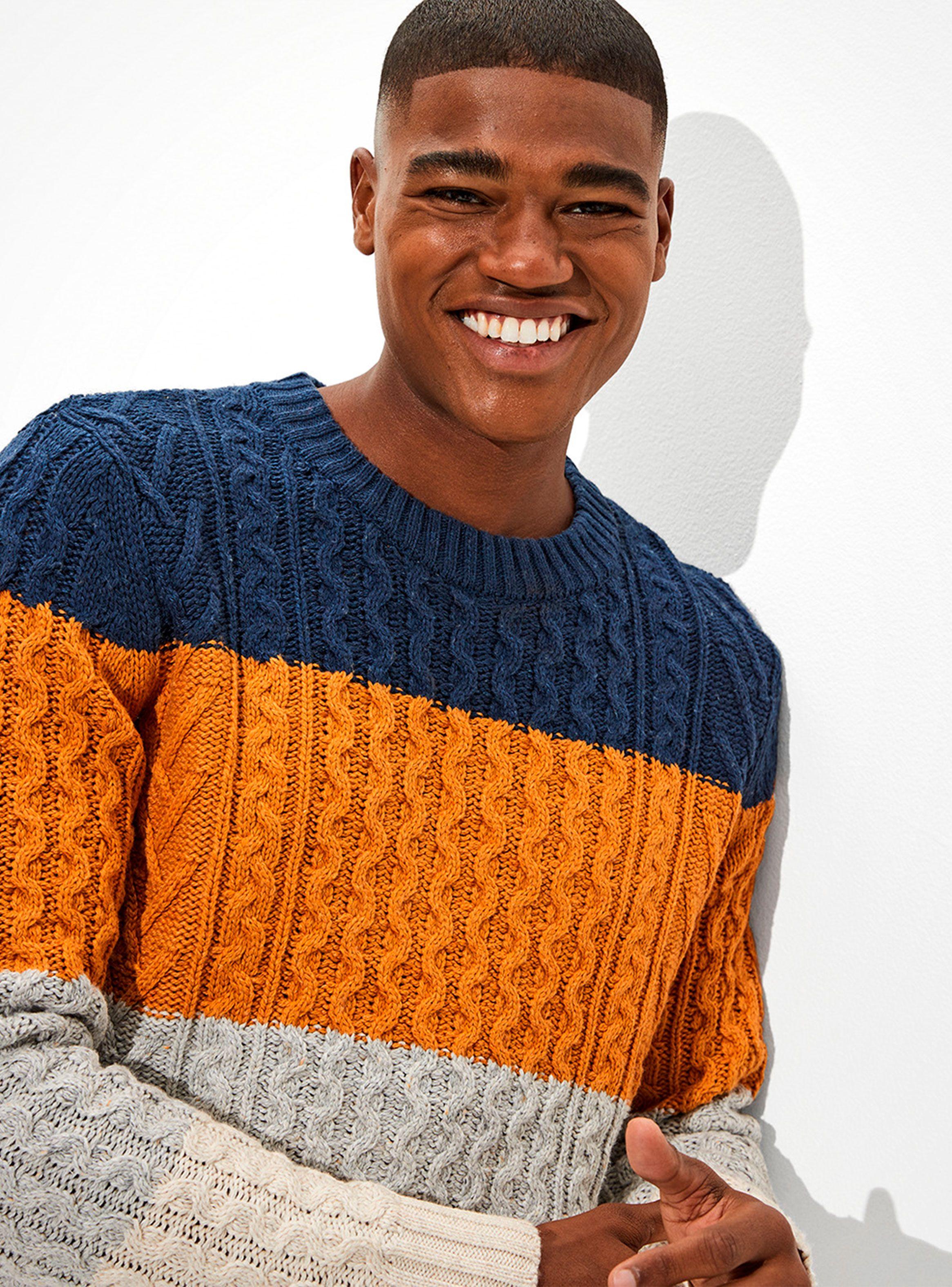 Sweater Diseño Color-Block Crew Neck-0