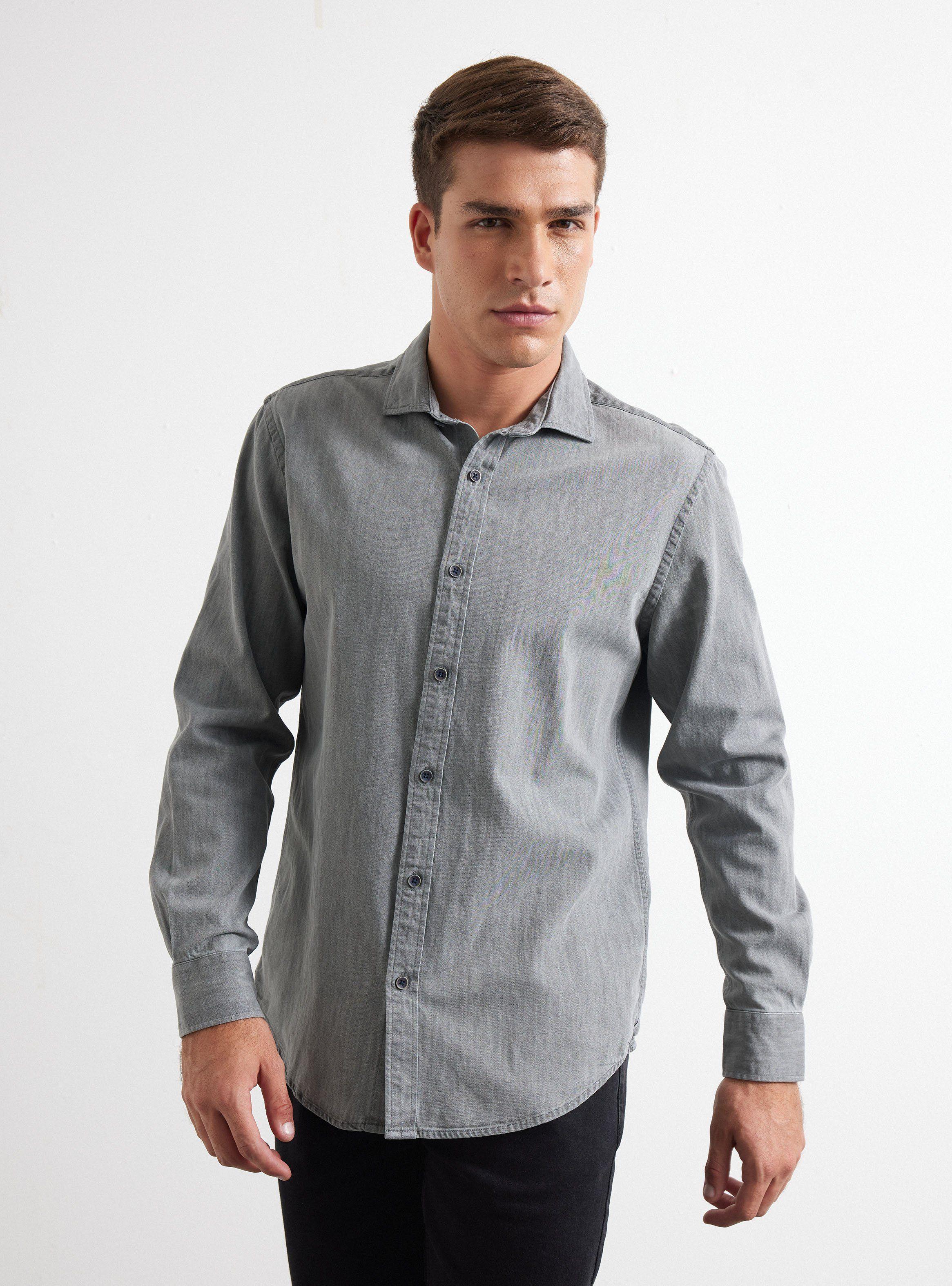 Camisa de Vestir Denim-0