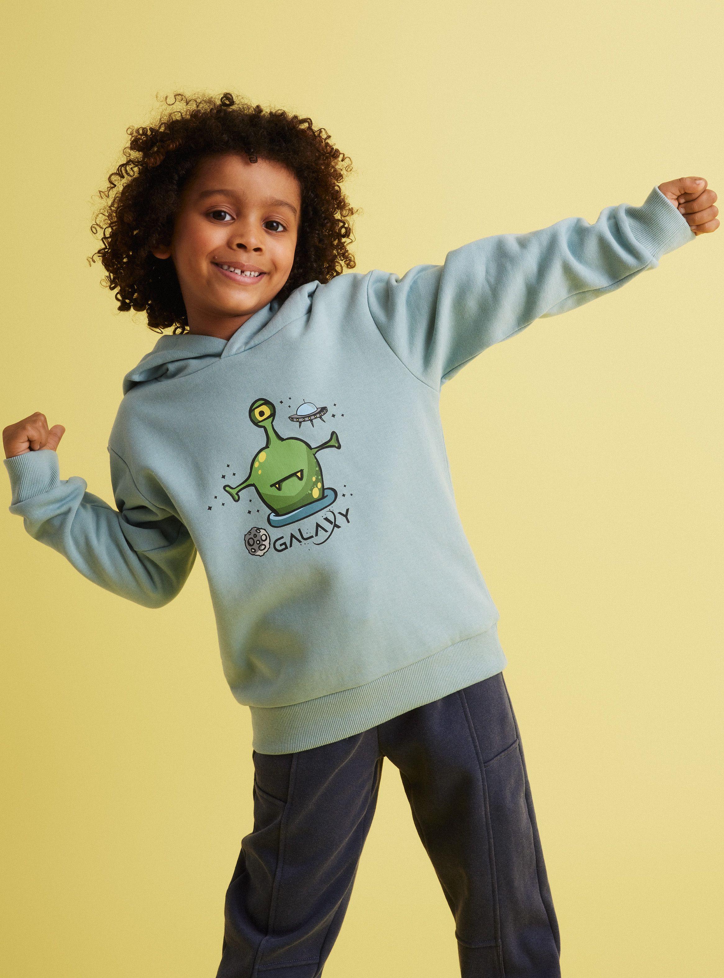 Polerón Con Gorro y Estampado Frontal-0