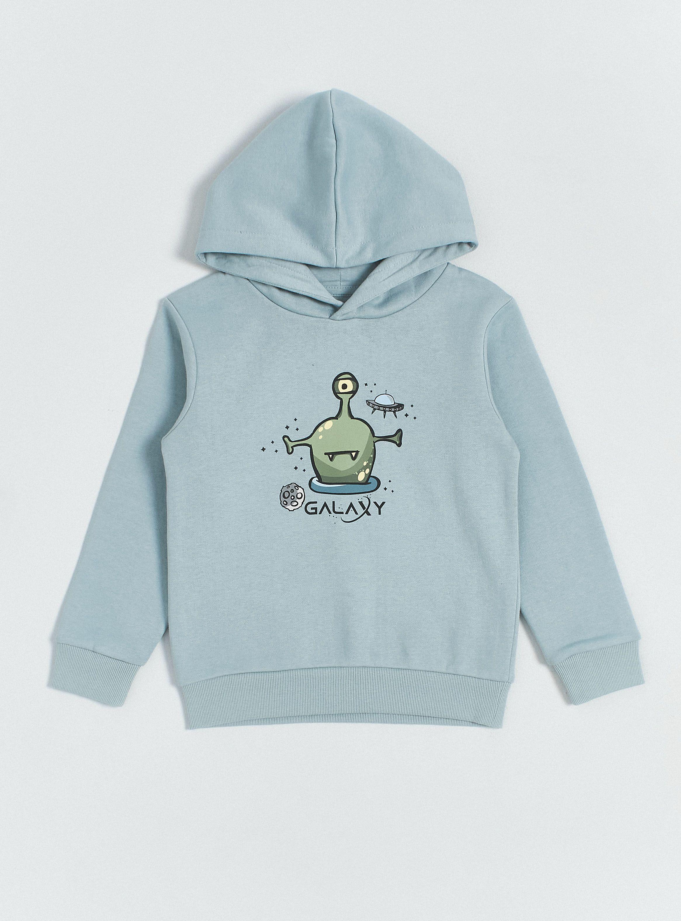 Polerón Con Gorro y Estampado Frontal-2