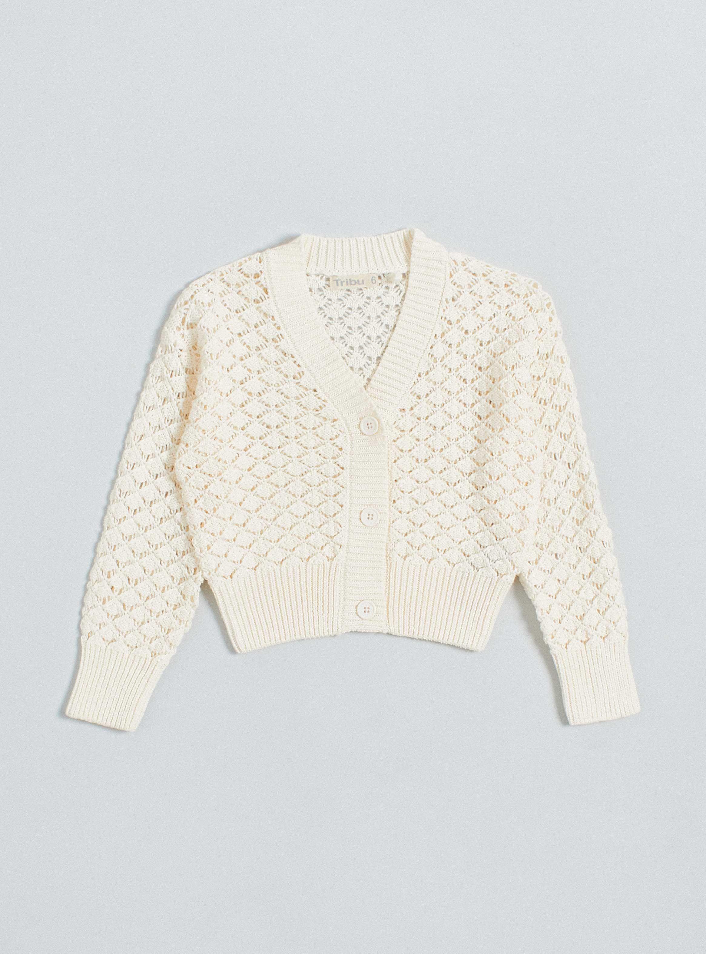 Chaleco Tejido Calado Abotonado-2