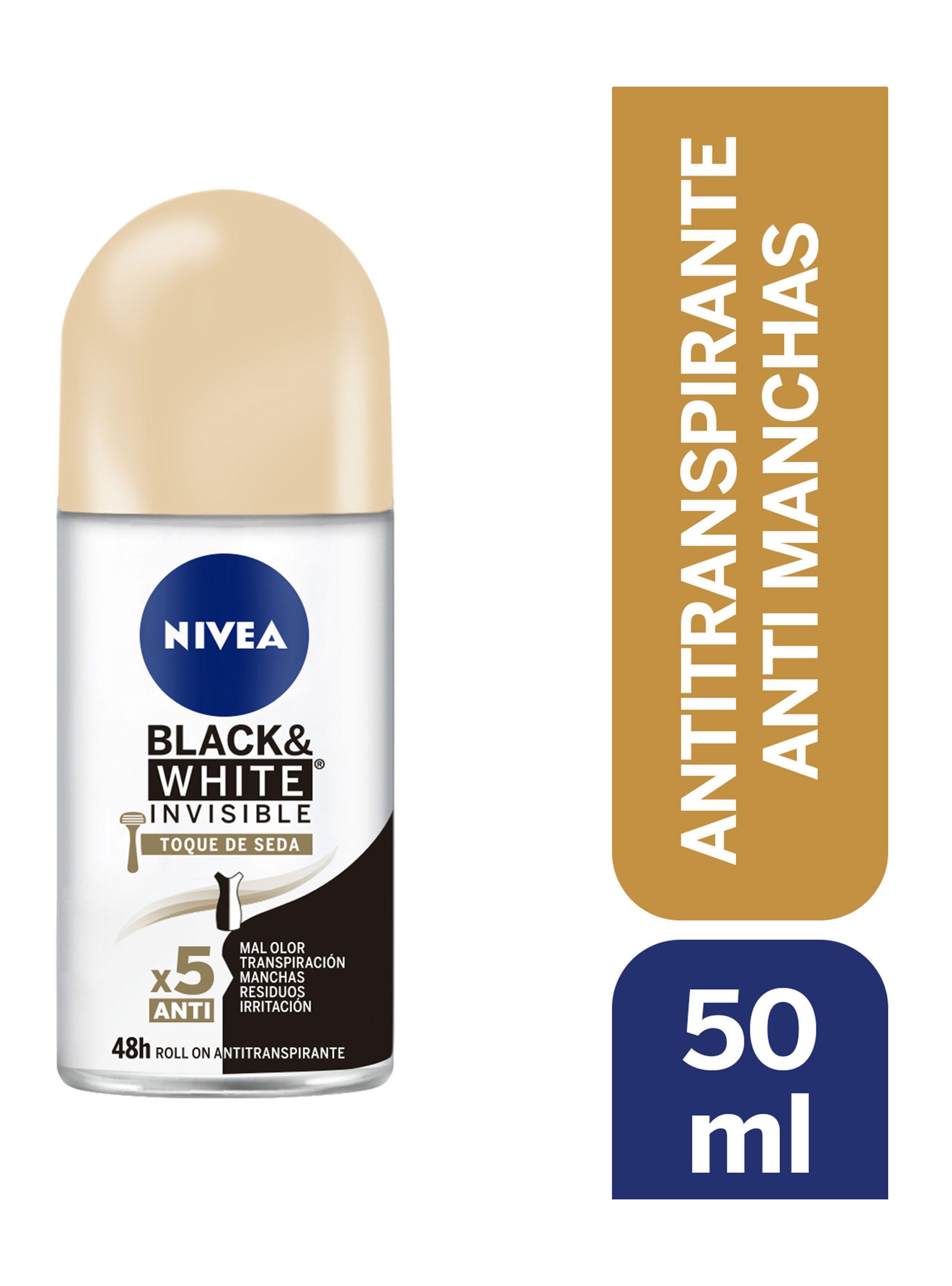 Desodorante Nivea Mujer Black&White Toque Seda Rol On 50 ml-0