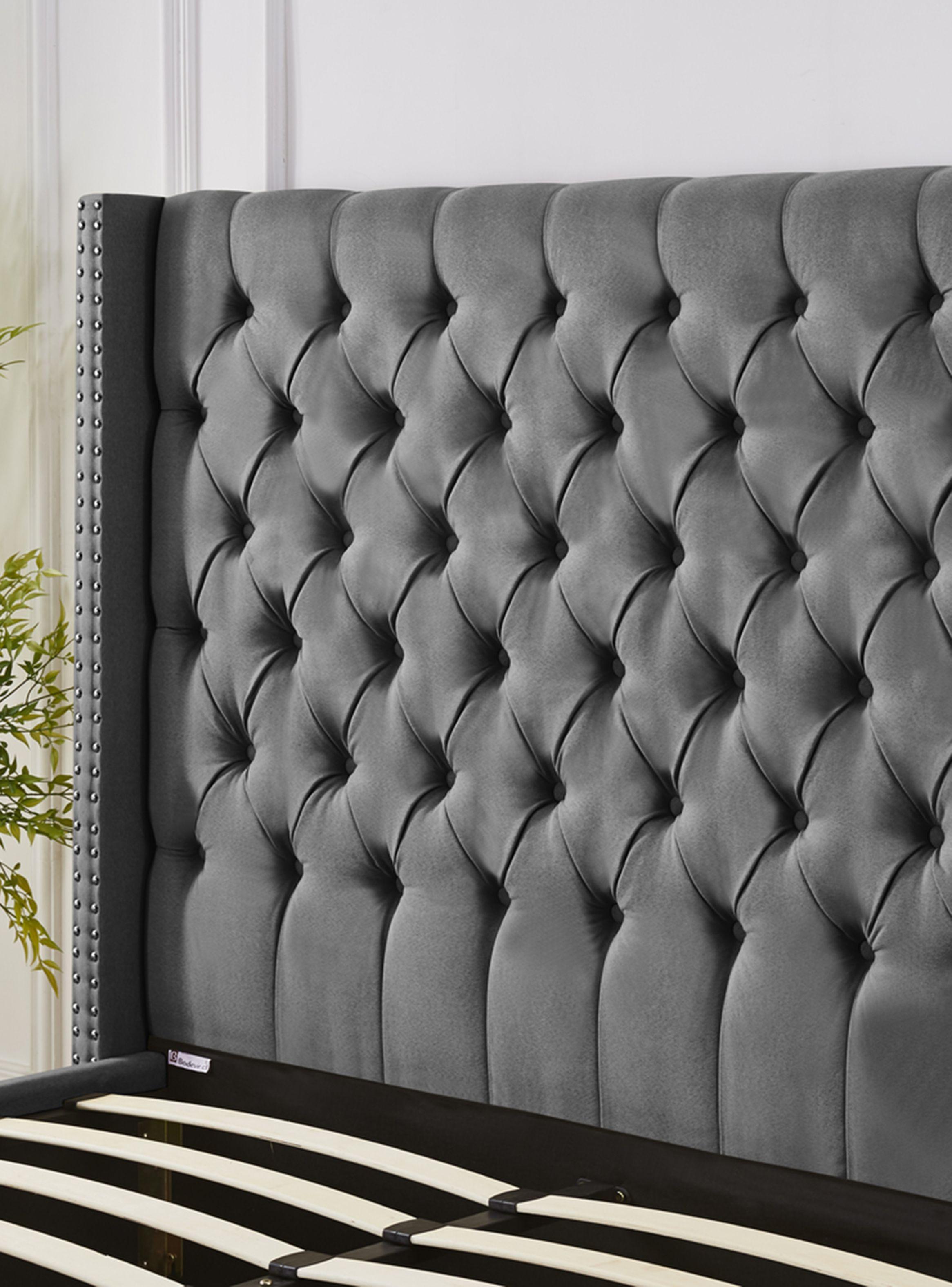 Base Agata 2 Plazas x 190 cm + Respaldo Gris-1