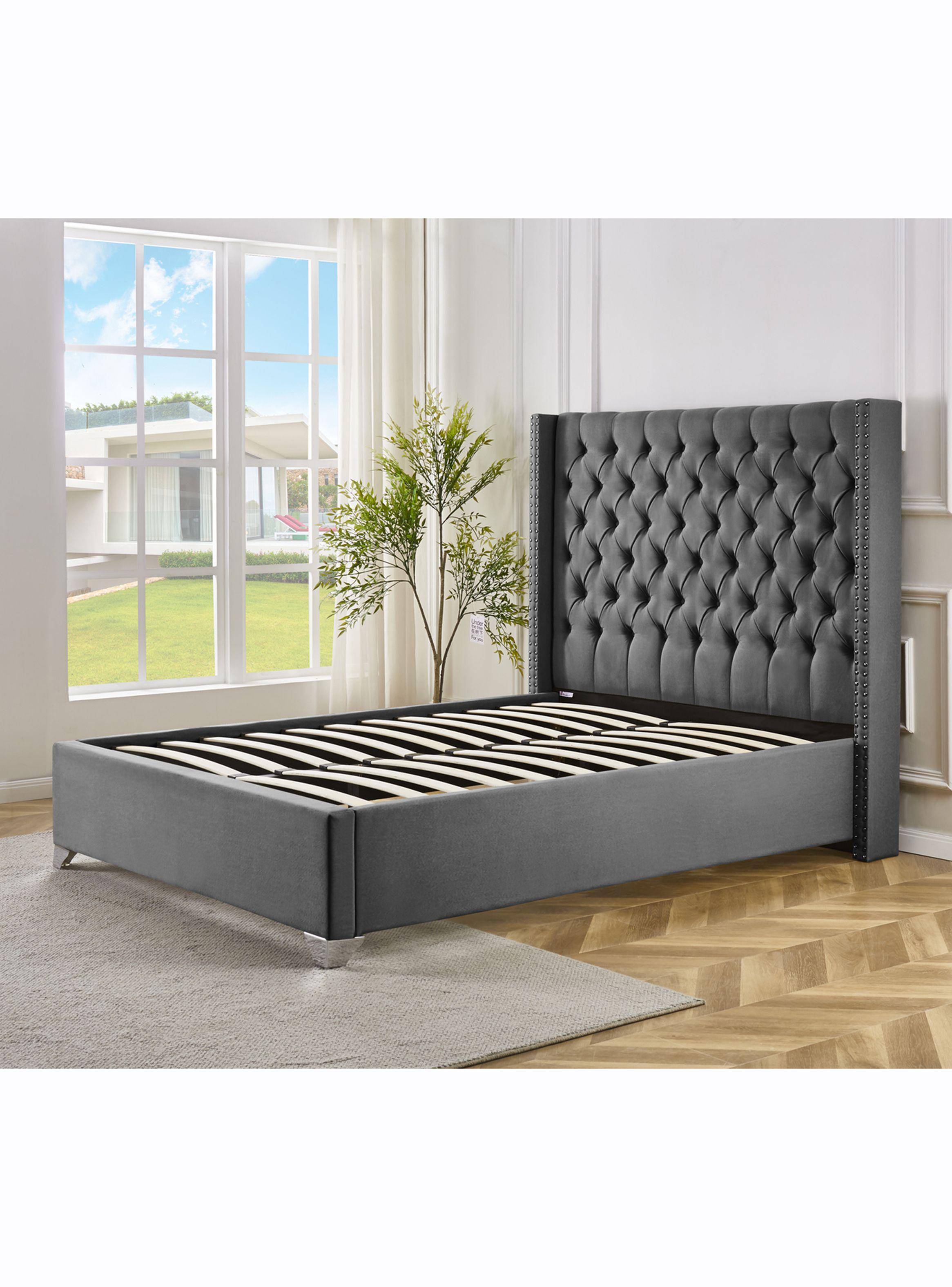 Base Agata 2 Plazas x 190 cm + Respaldo Gris-2