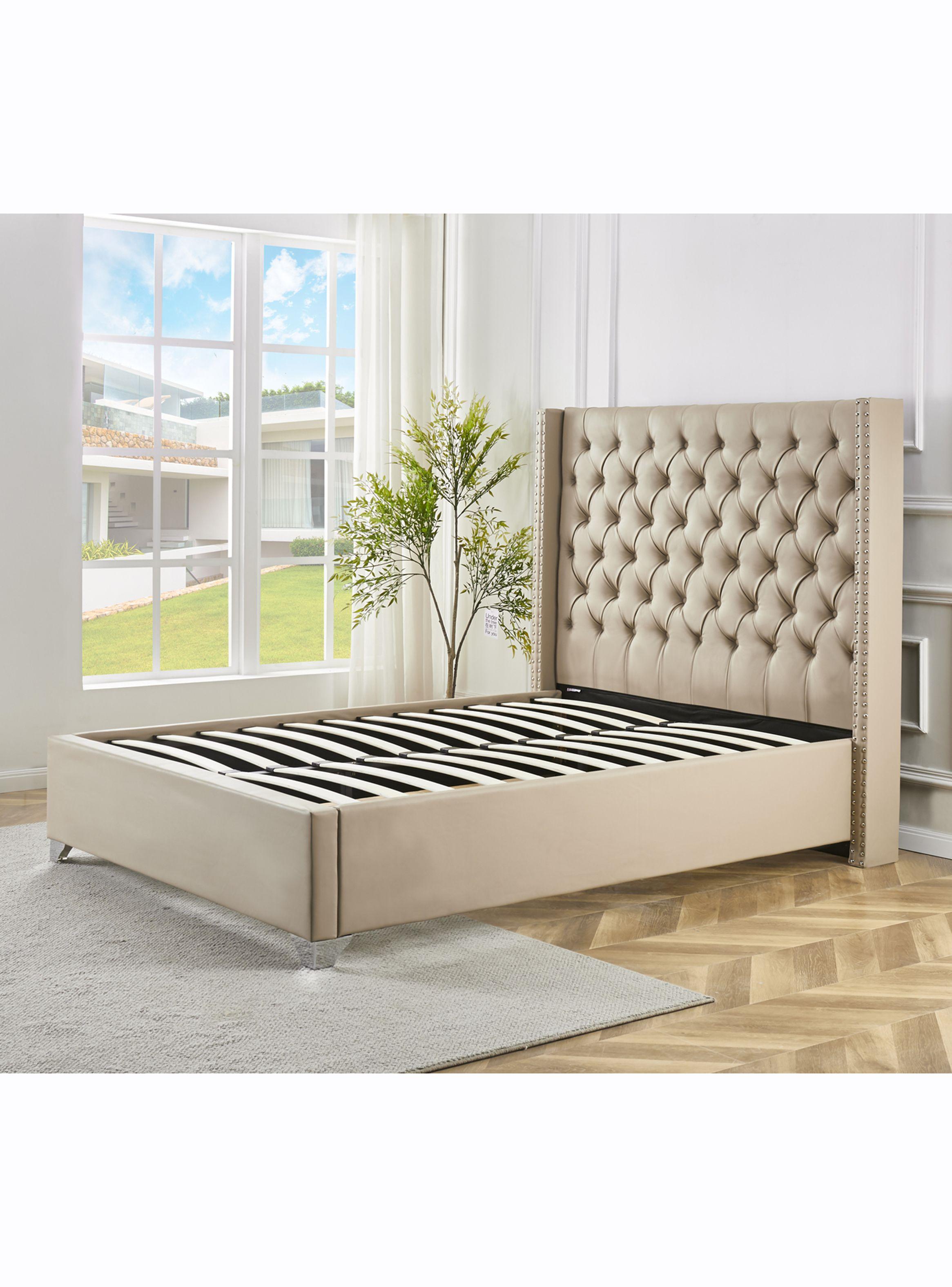 Base 2 Plazas Agata + Respaldo Beige-2