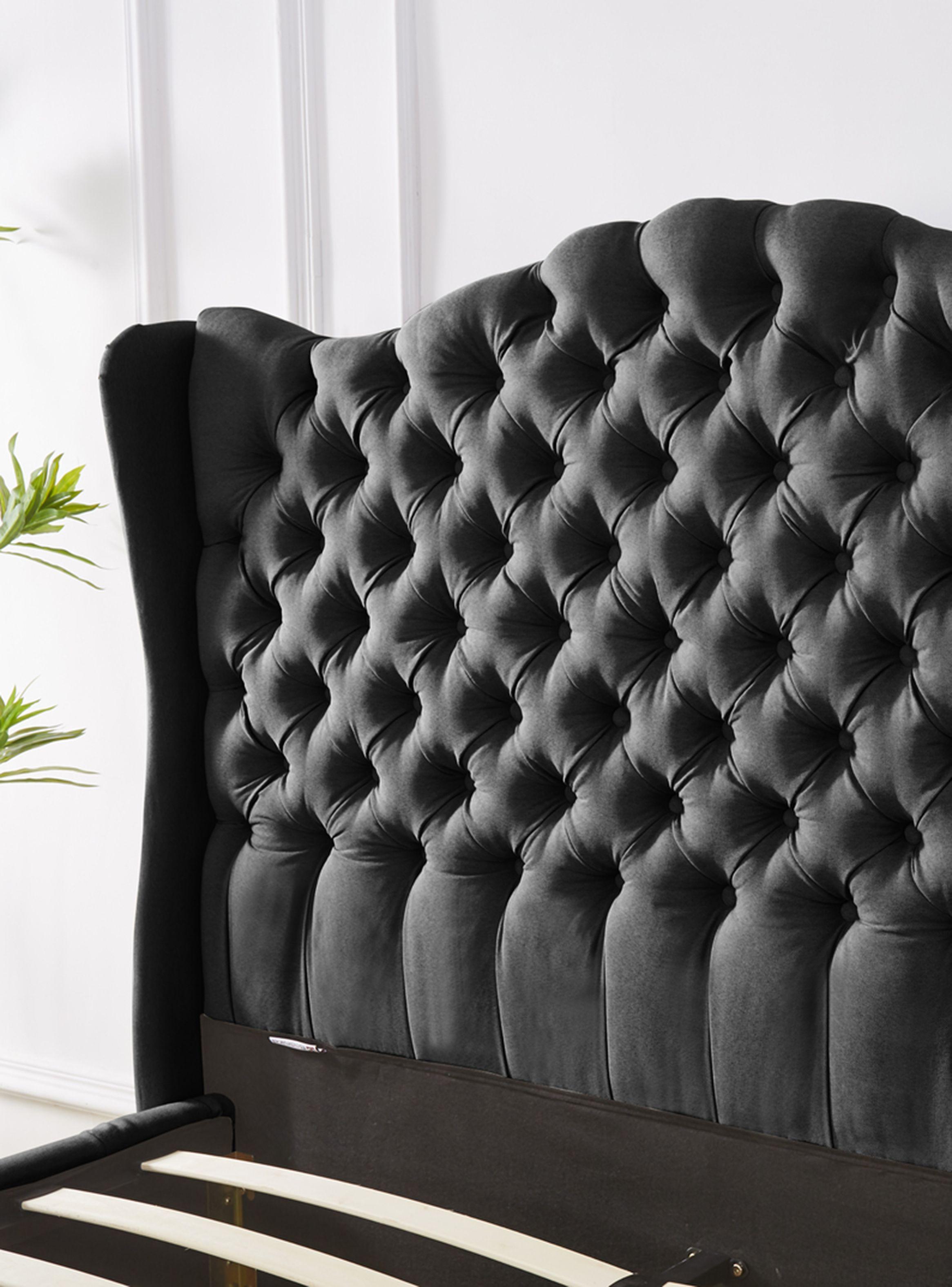 Base Topacio 2 Plazas x190 cm Lino + Respaldo Negro-1