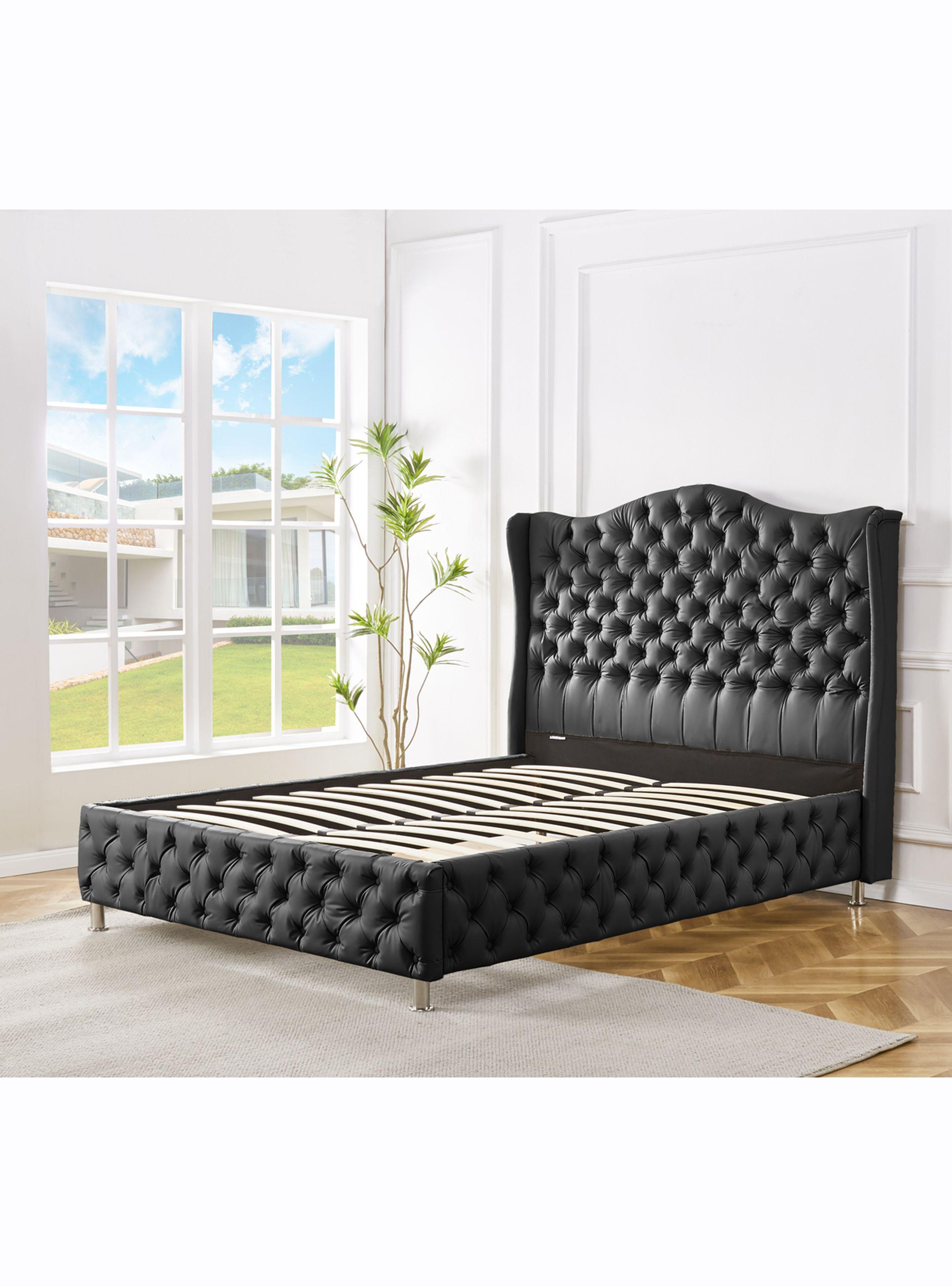 Base Topacio 2 Plazas x 190 cm + Respaldo Negro-2