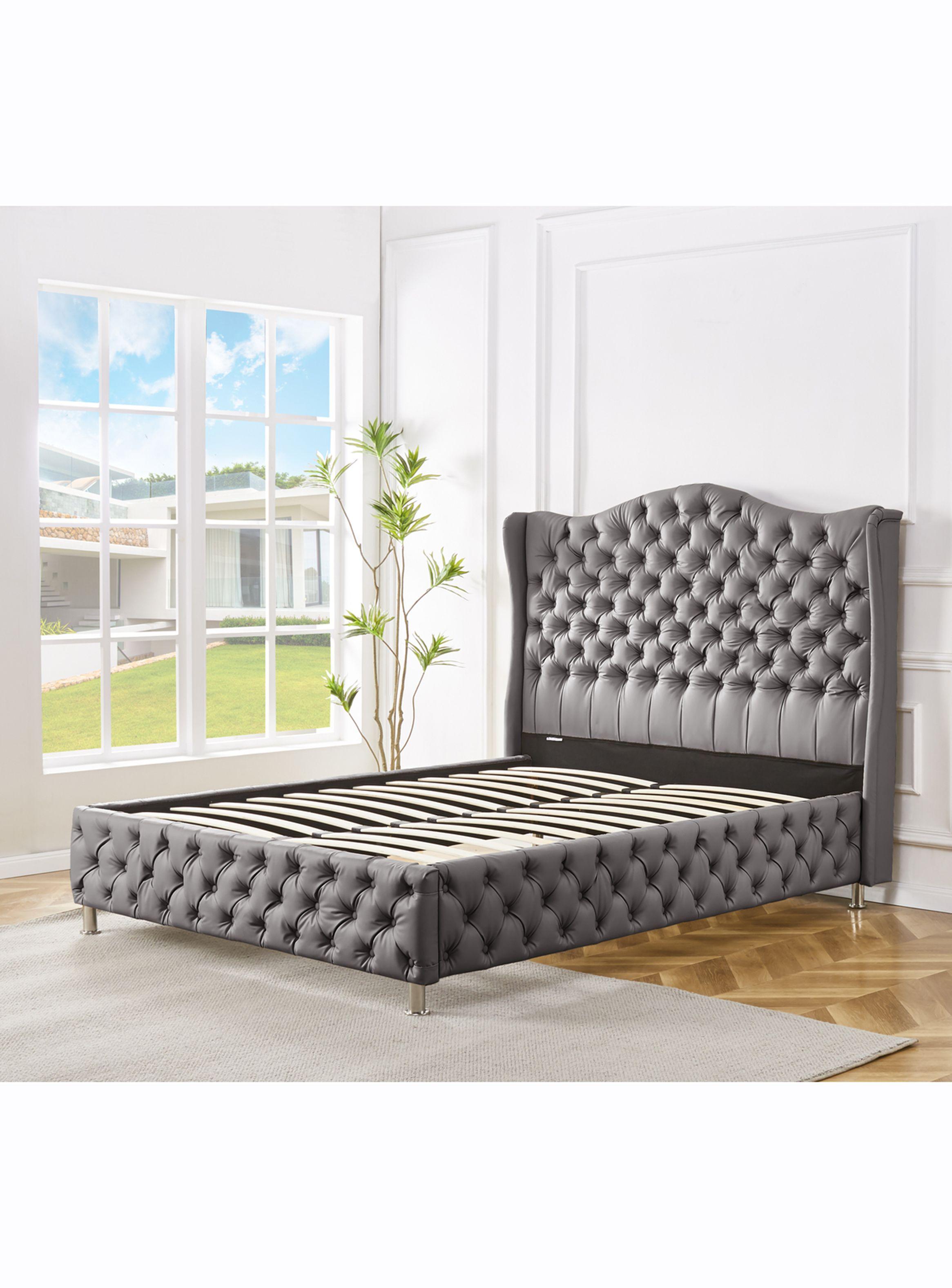 Base Topacio King PU + Respaldo Gris-2