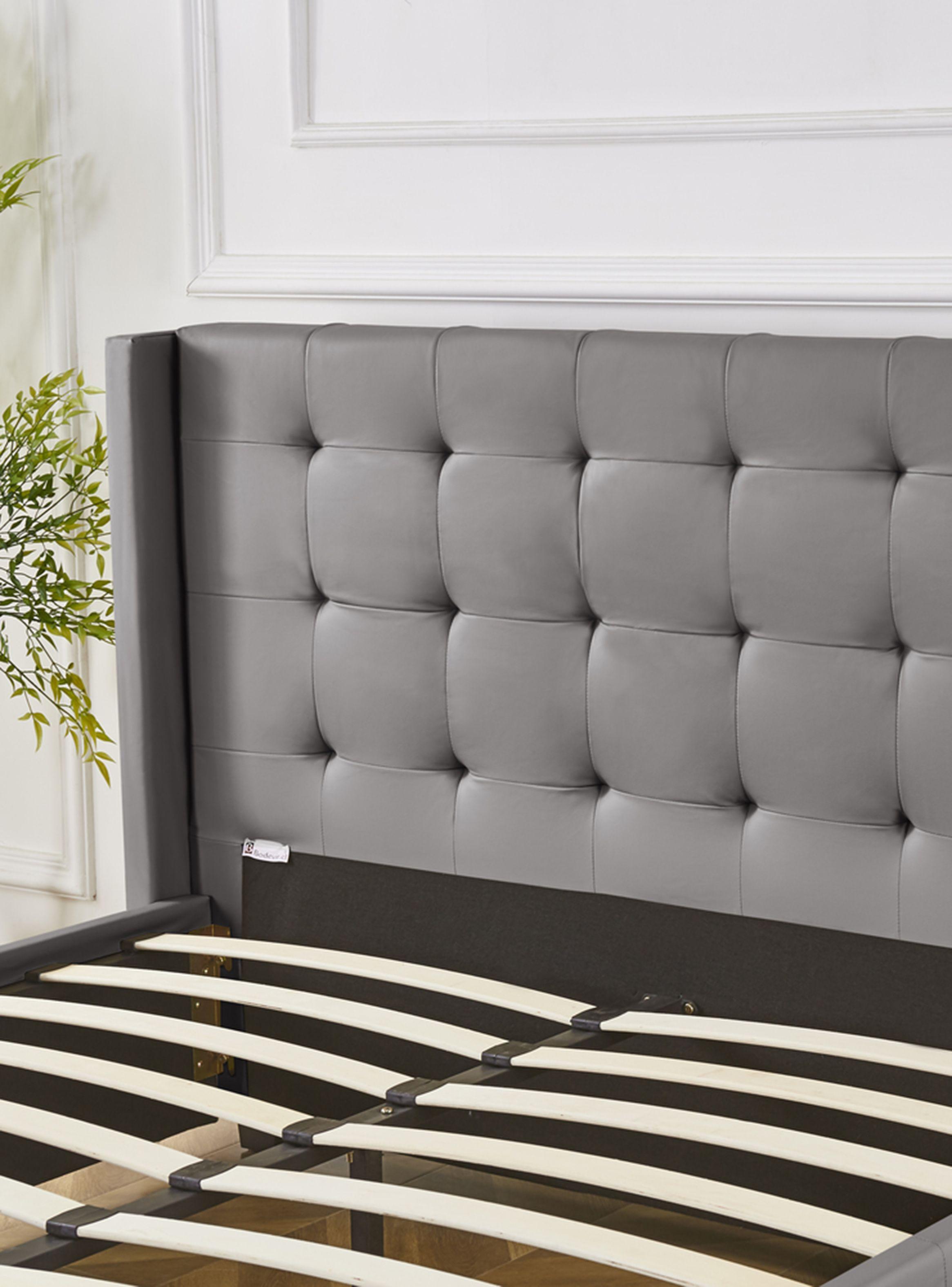 Base 2 Plazas Drawer + Respaldo Gris-2