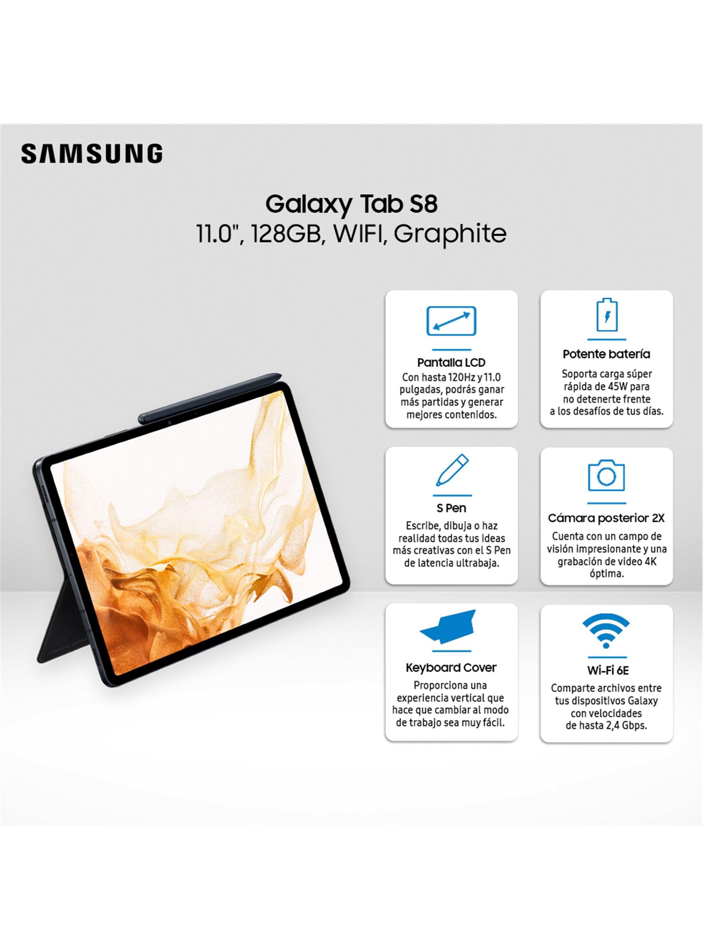 Tablet Galaxy Tab S8 128GB 11" WiFi Graphite + Keyboard Cover-4