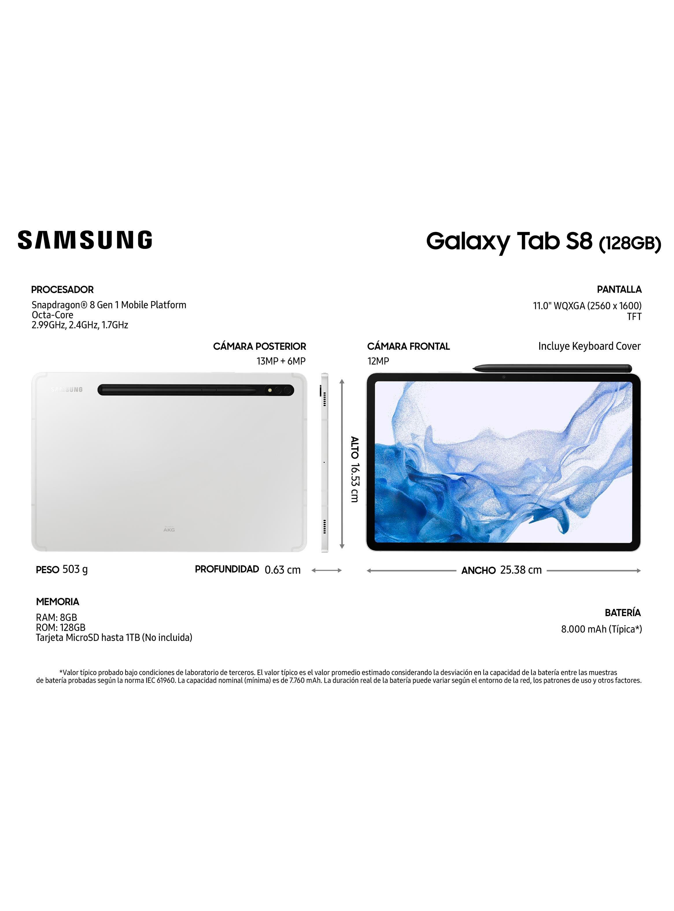 Tablet Galaxy Tab S8 11" 128GB WiFi Silver + Keyboard Cover-3