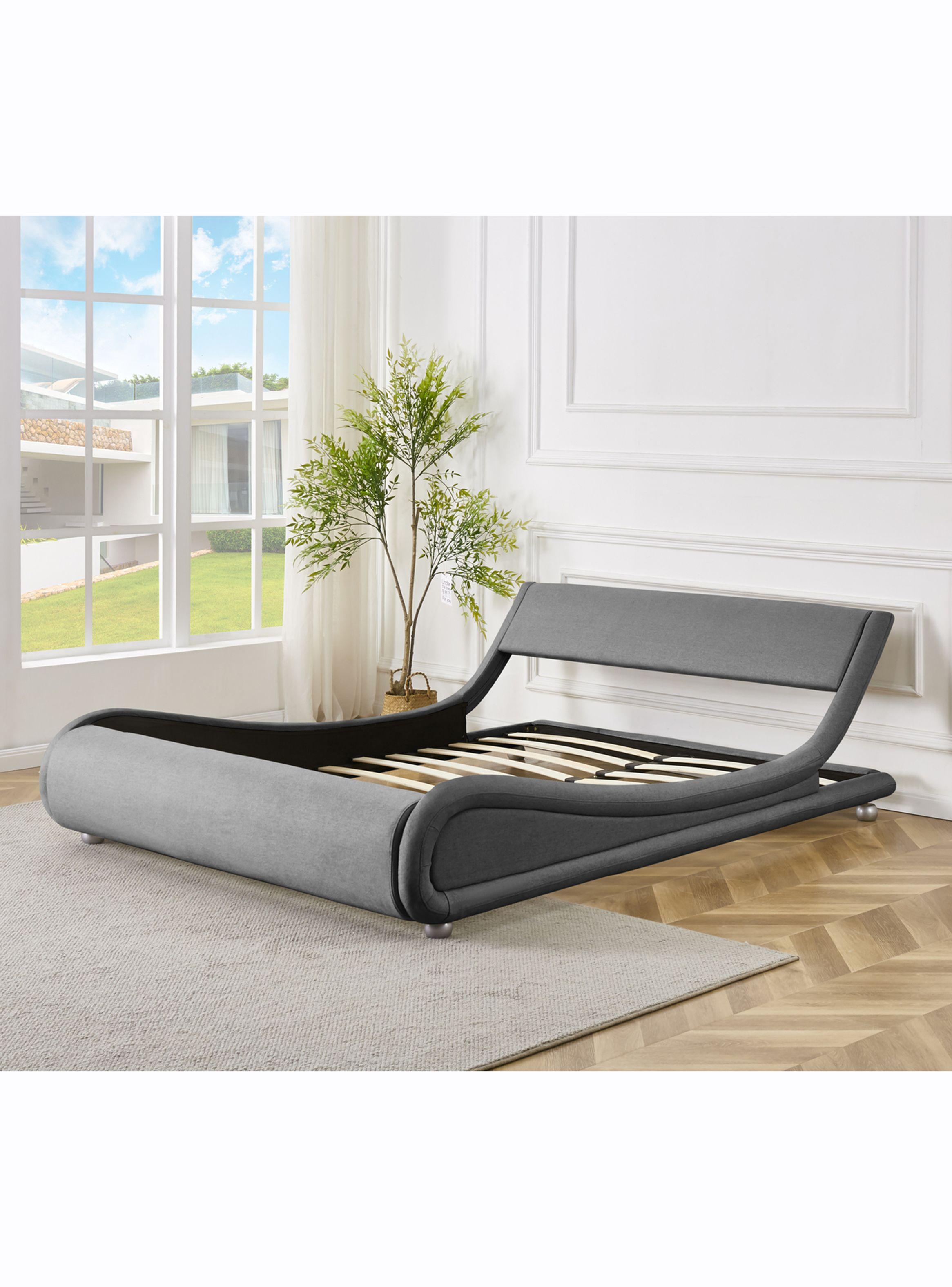 Base Oscar 2 Plazas Lino + Respaldo Gris-1