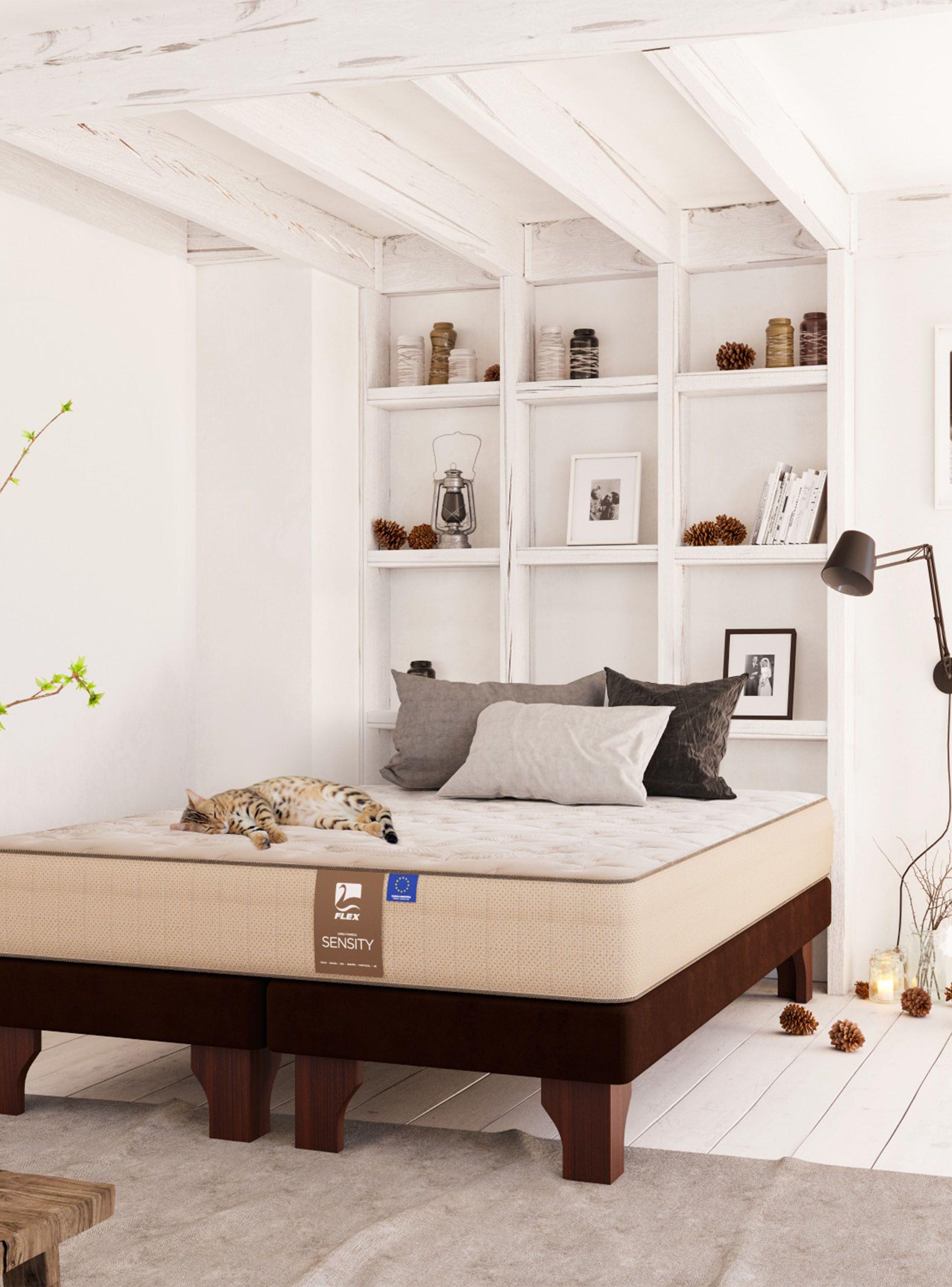 Cama Europea Dual Sensity 2 Plazas Base Dividida + Respaldo Royal + Velador Asturias-5