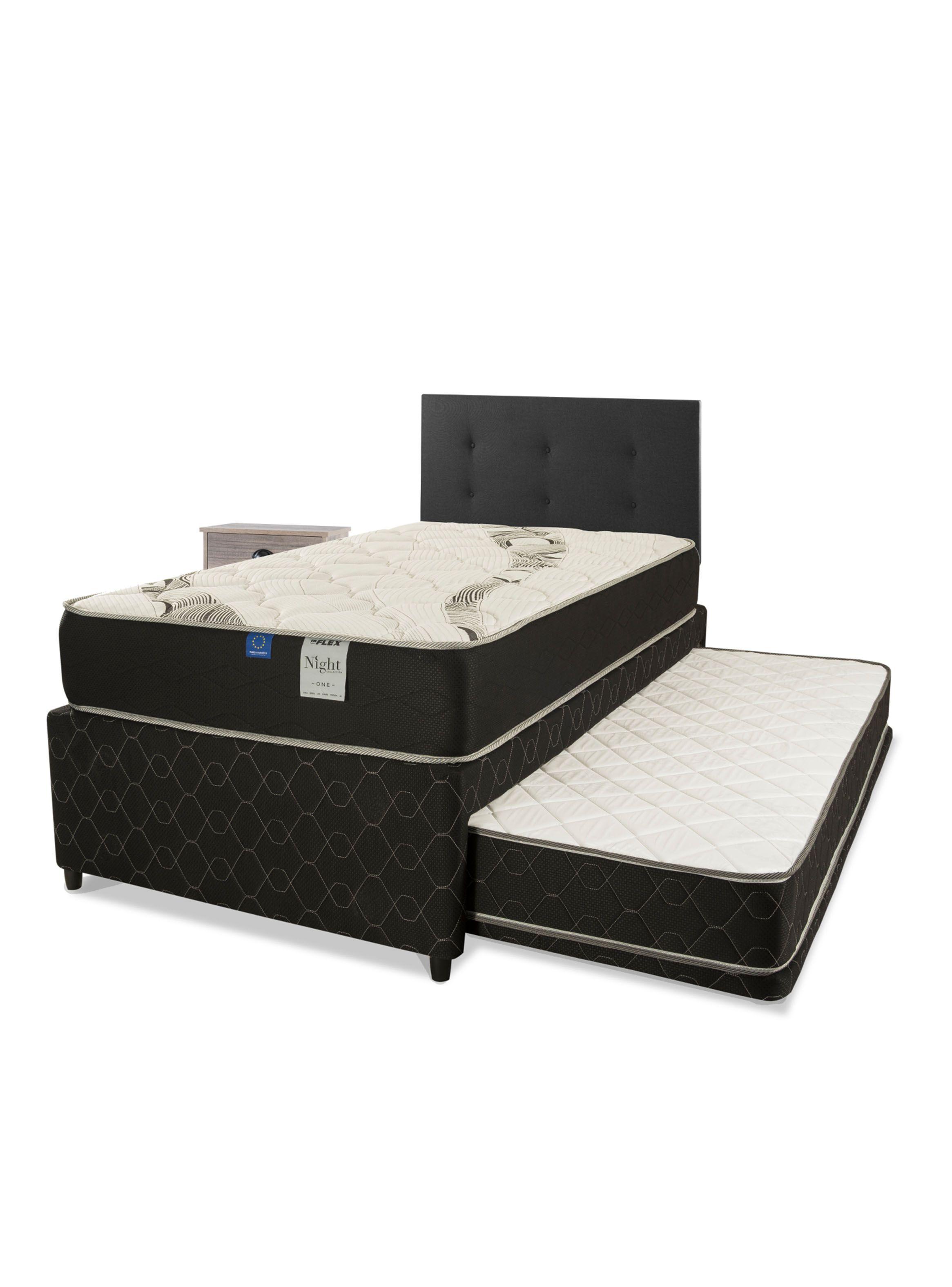 Diván One 1.5 Plazas + Respaldo Royal + Velador Rock-0