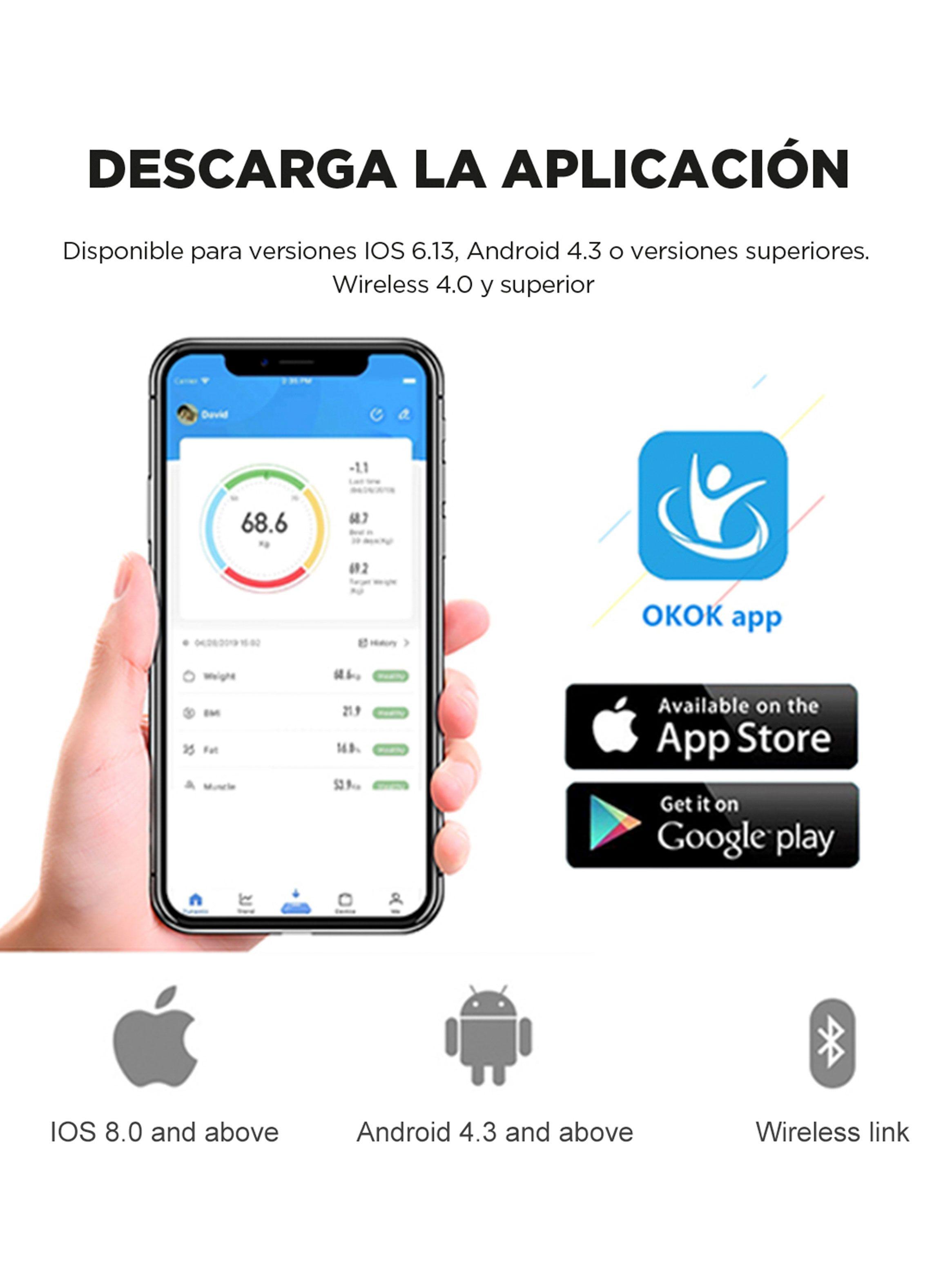 Balanza Baño Digital Smart Bluetooth Bodyfit-4