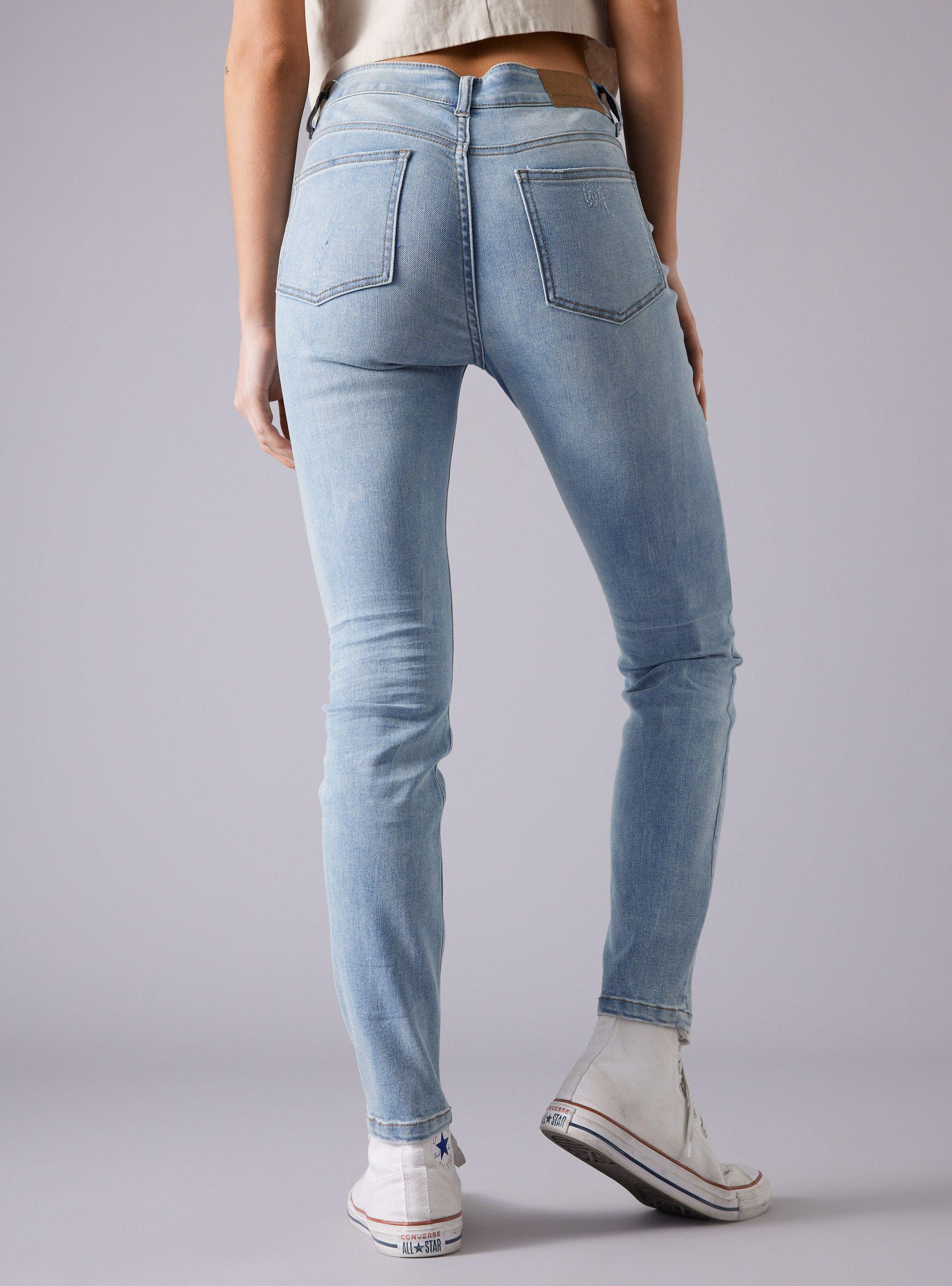 Jeans Skinny Mezclilla Tiro Medio-1