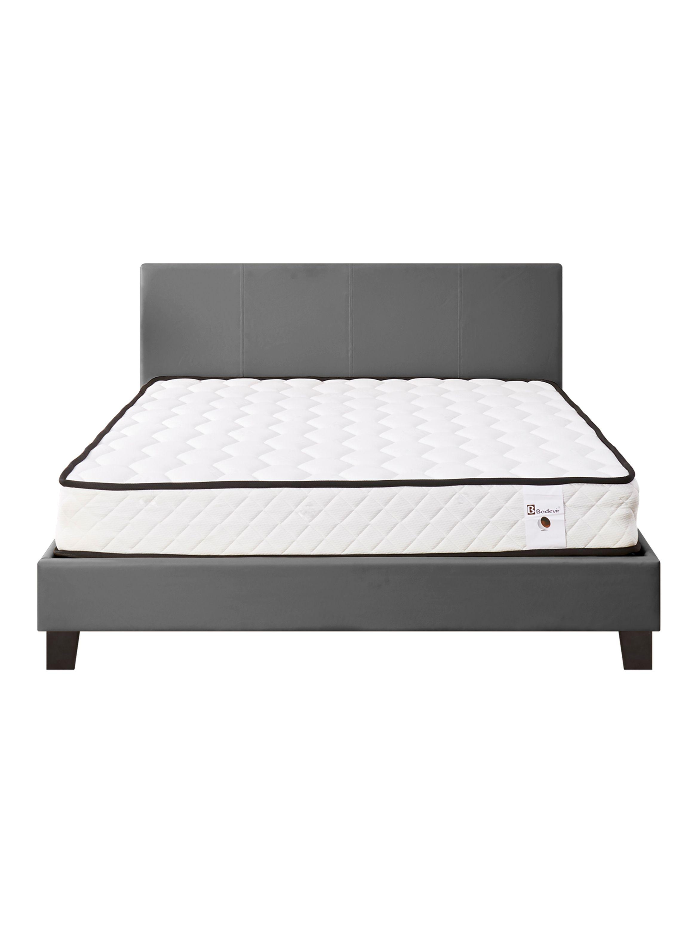 Cama Americana Clasica 2 Plazas + Respaldo Gris-0