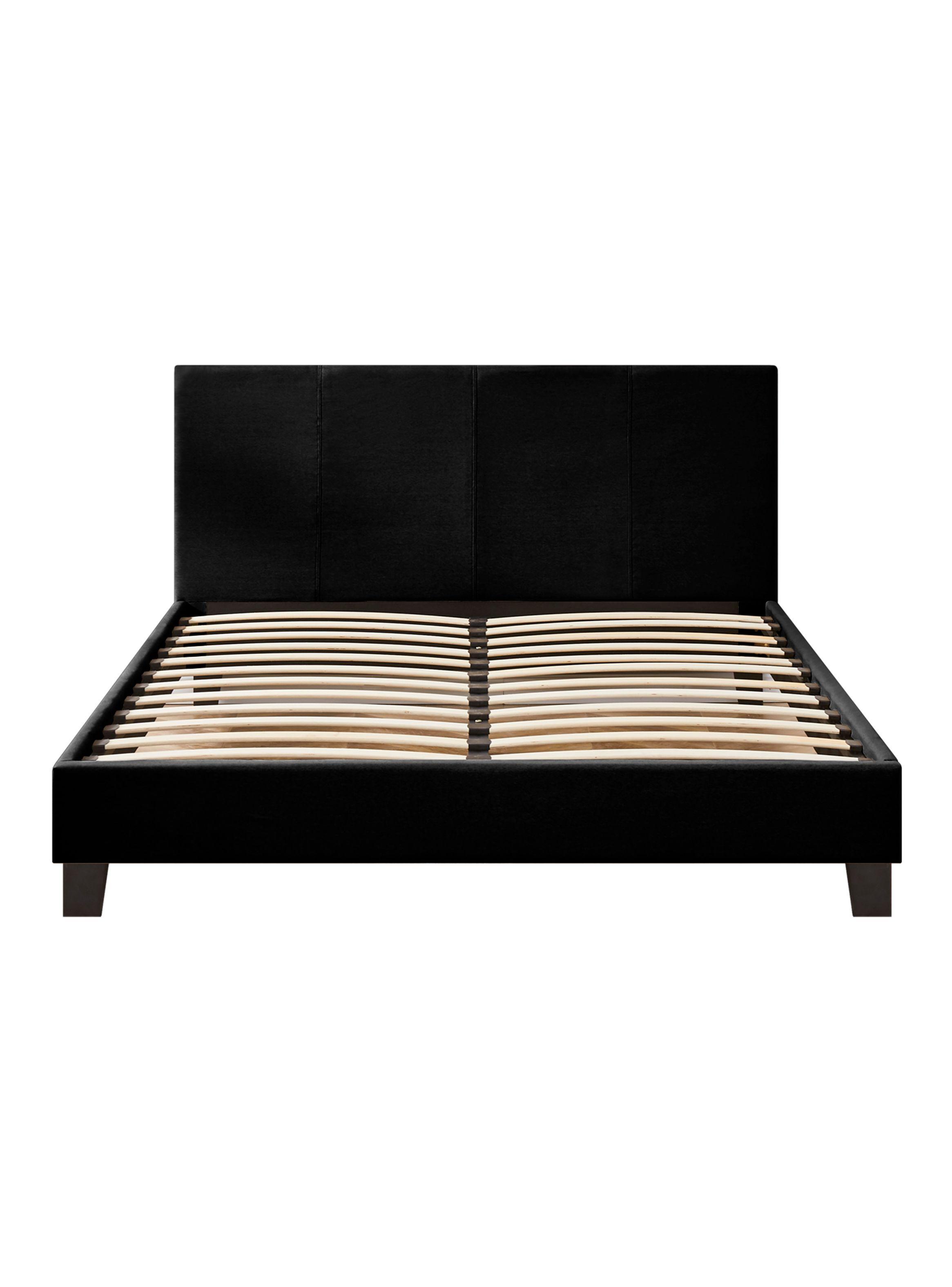 Cama Americana Clasica 2 Plazas Lino + Respaldo Negro-1