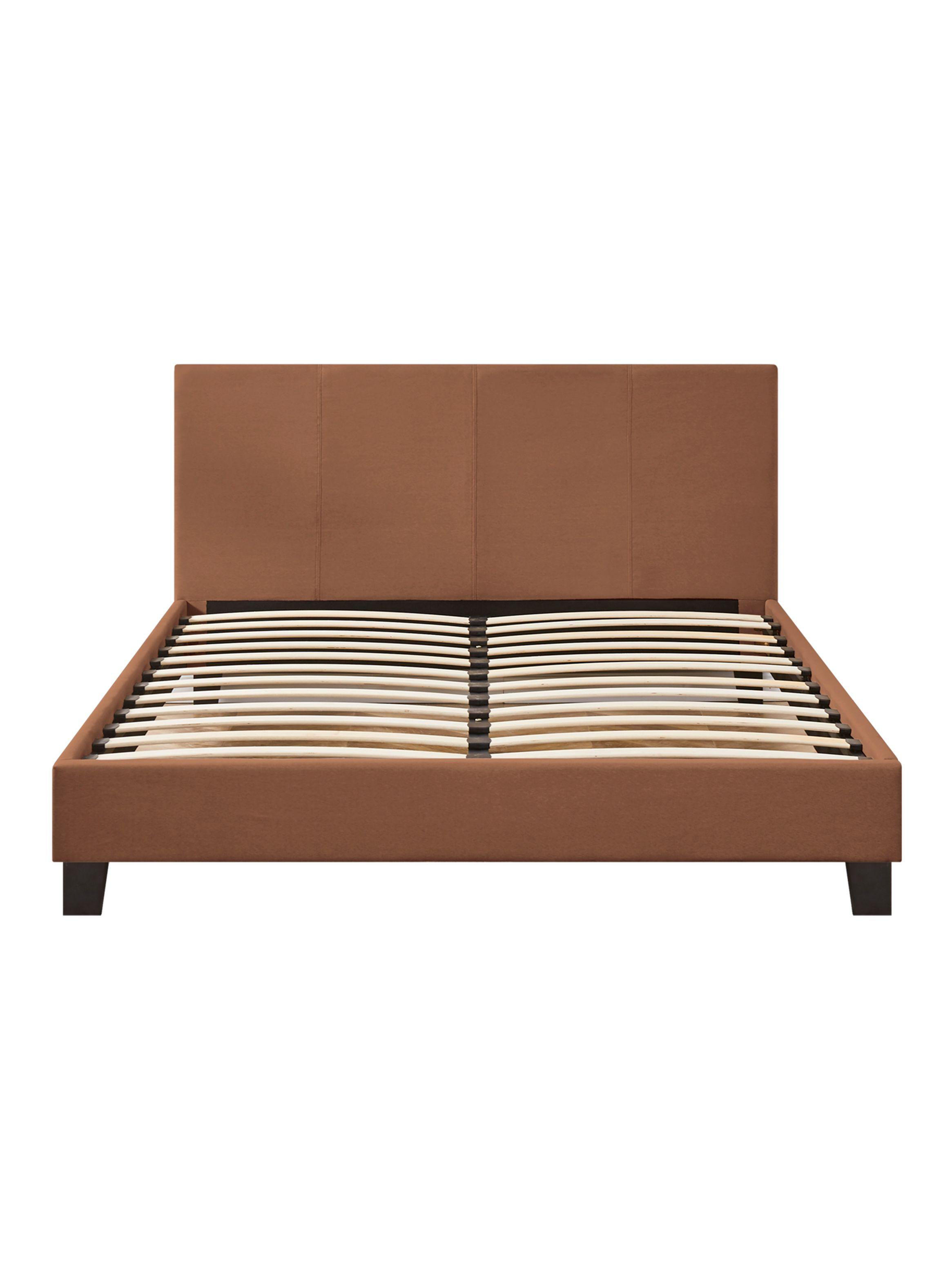 Cama Americana Clasica 2 Plazas Lino + Respaldo Café-1