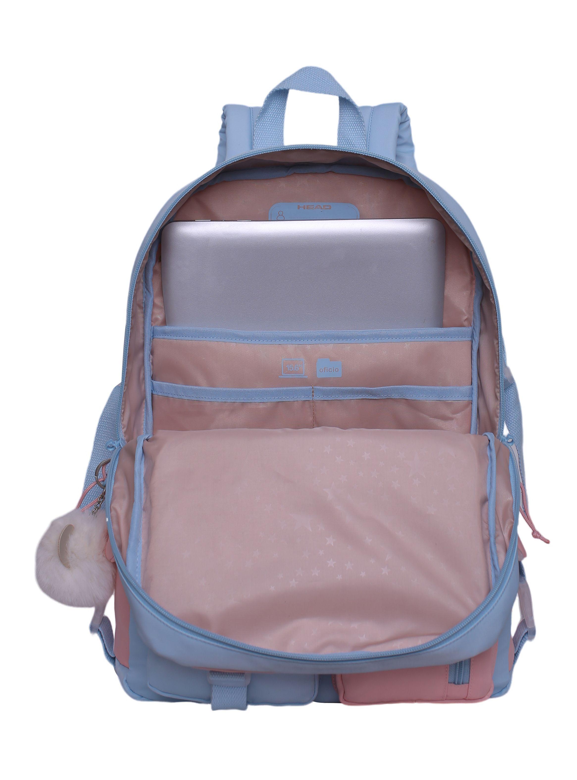 Mochila Juvenil Fusión Glitter Celeste-3