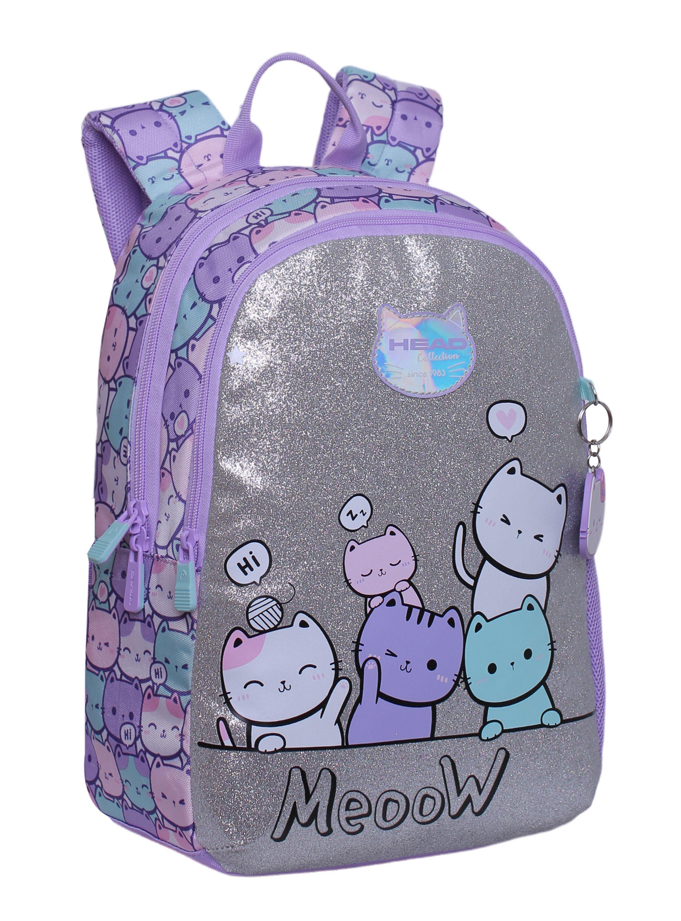 Mochila Infantil Biónica Gatos Pastel Lila-0